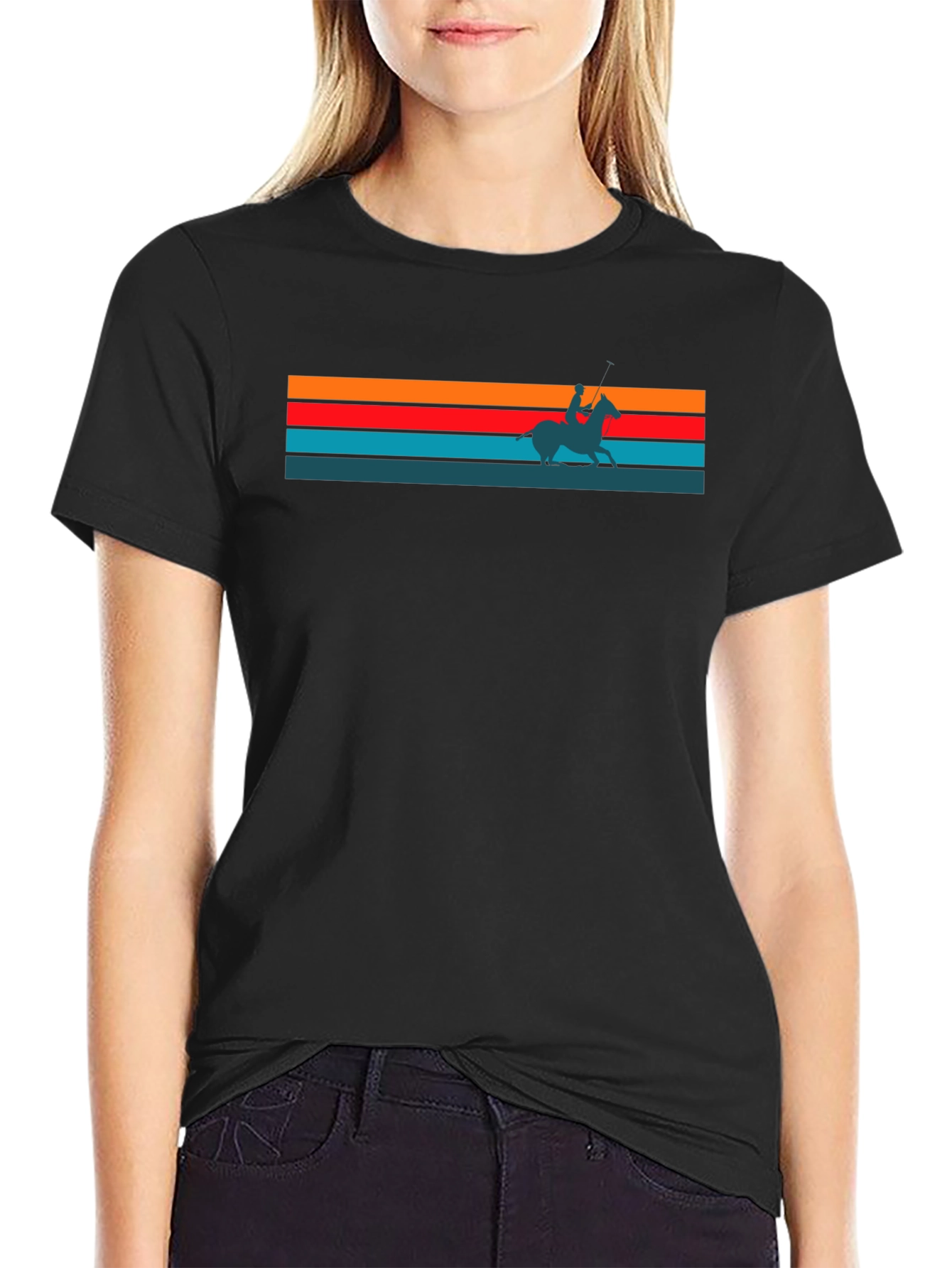 Retro Sunset Horse Rider Graphic Tee