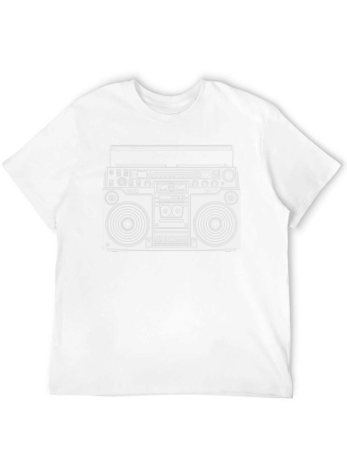Retro Boombox Graphic T-Shirt - Black