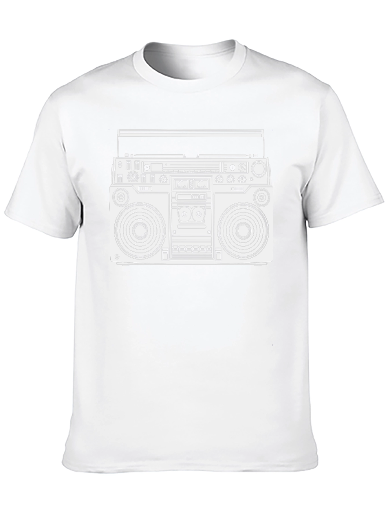 Retro Boombox Graphic T-Shirt - Black
