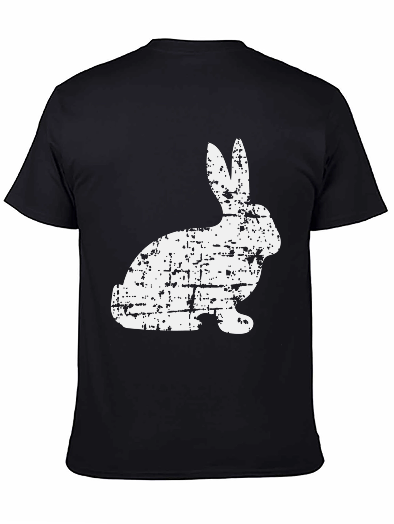 Distressed Bunny Graphic Tee - Black