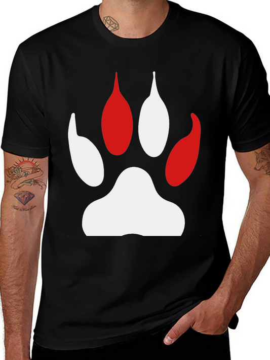 Paw Print Graphic Tee - Black Cotton Comfort