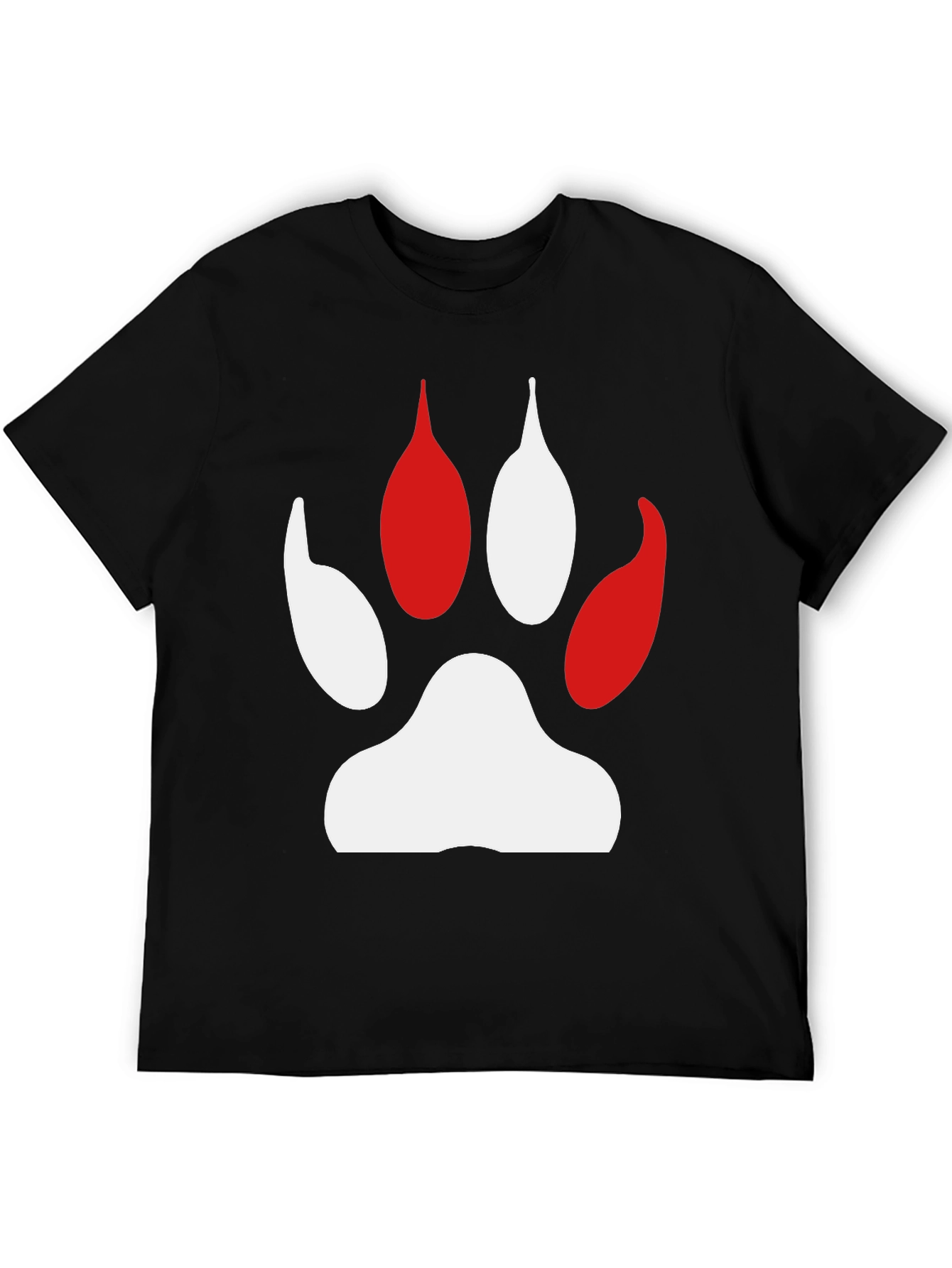 Paw Print Graphic Tee - Black Cotton Comfort