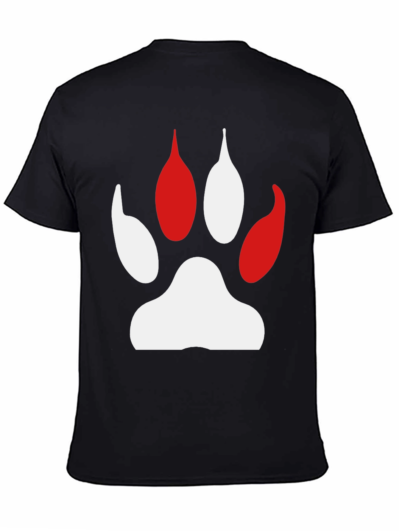 Paw Print Graphic Tee - Black Cotton Comfort