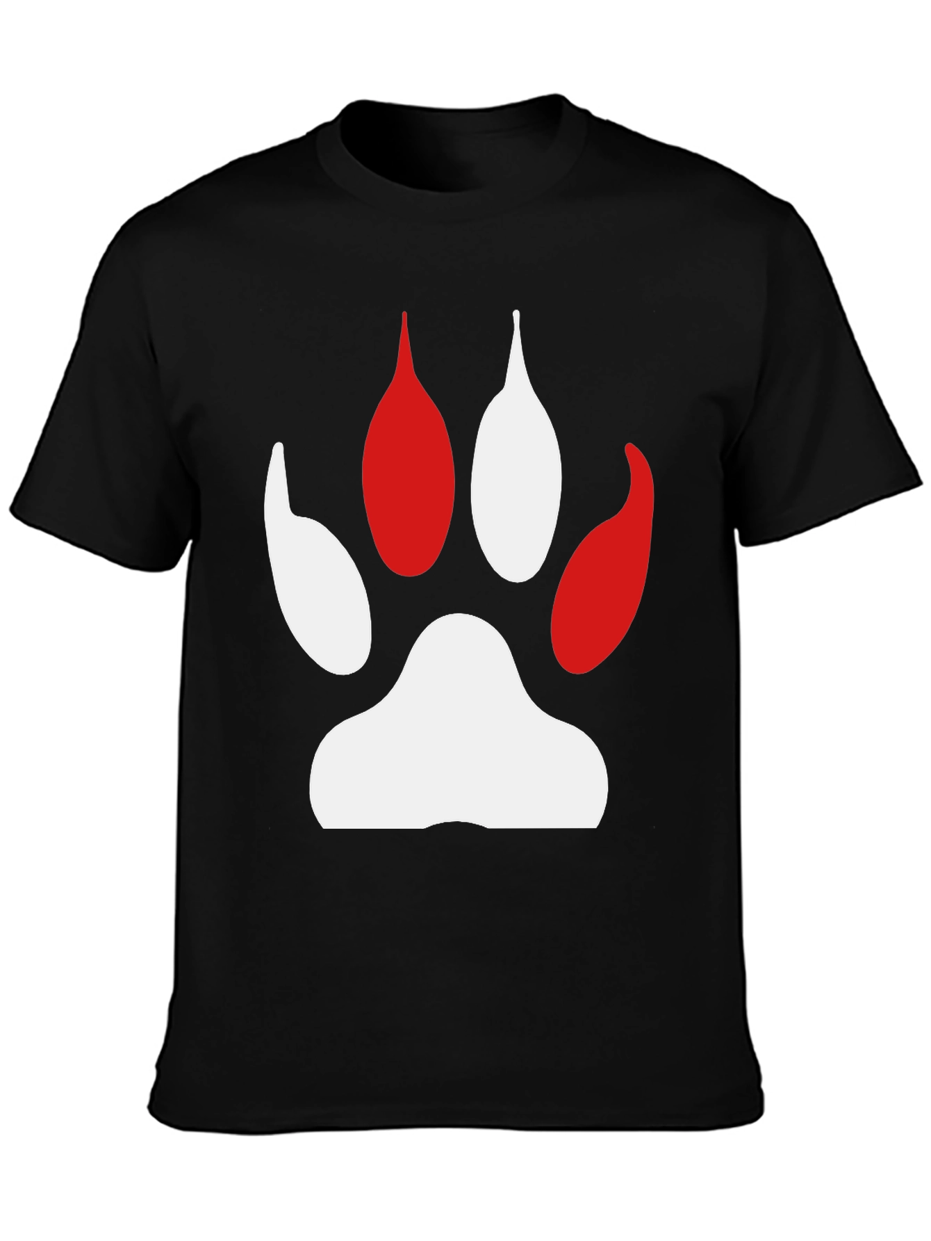Paw Print Graphic Tee - Black Cotton Comfort