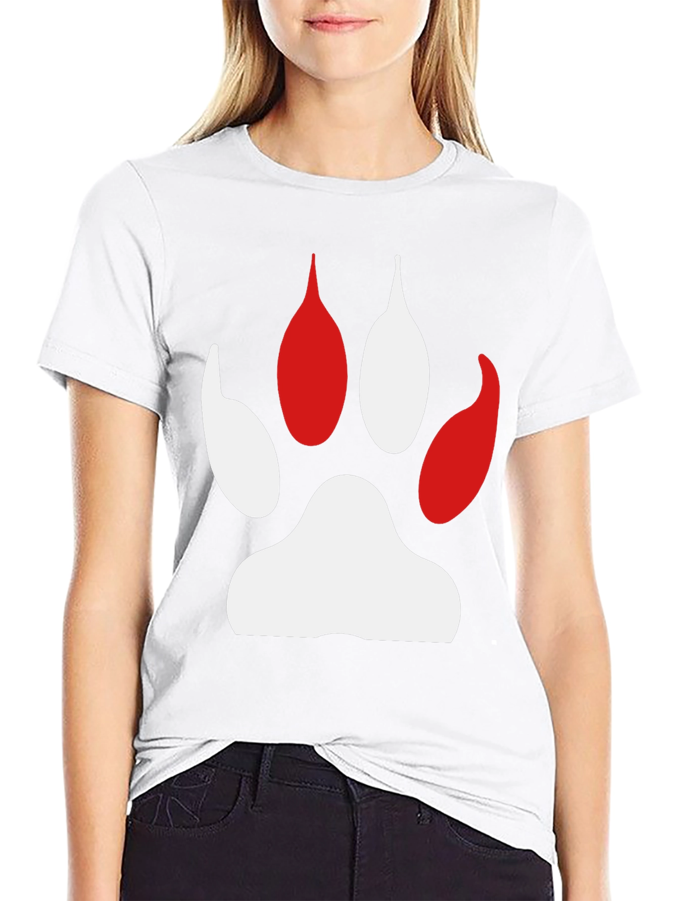 Paw Print Graphic Tee - Black Cotton Comfort