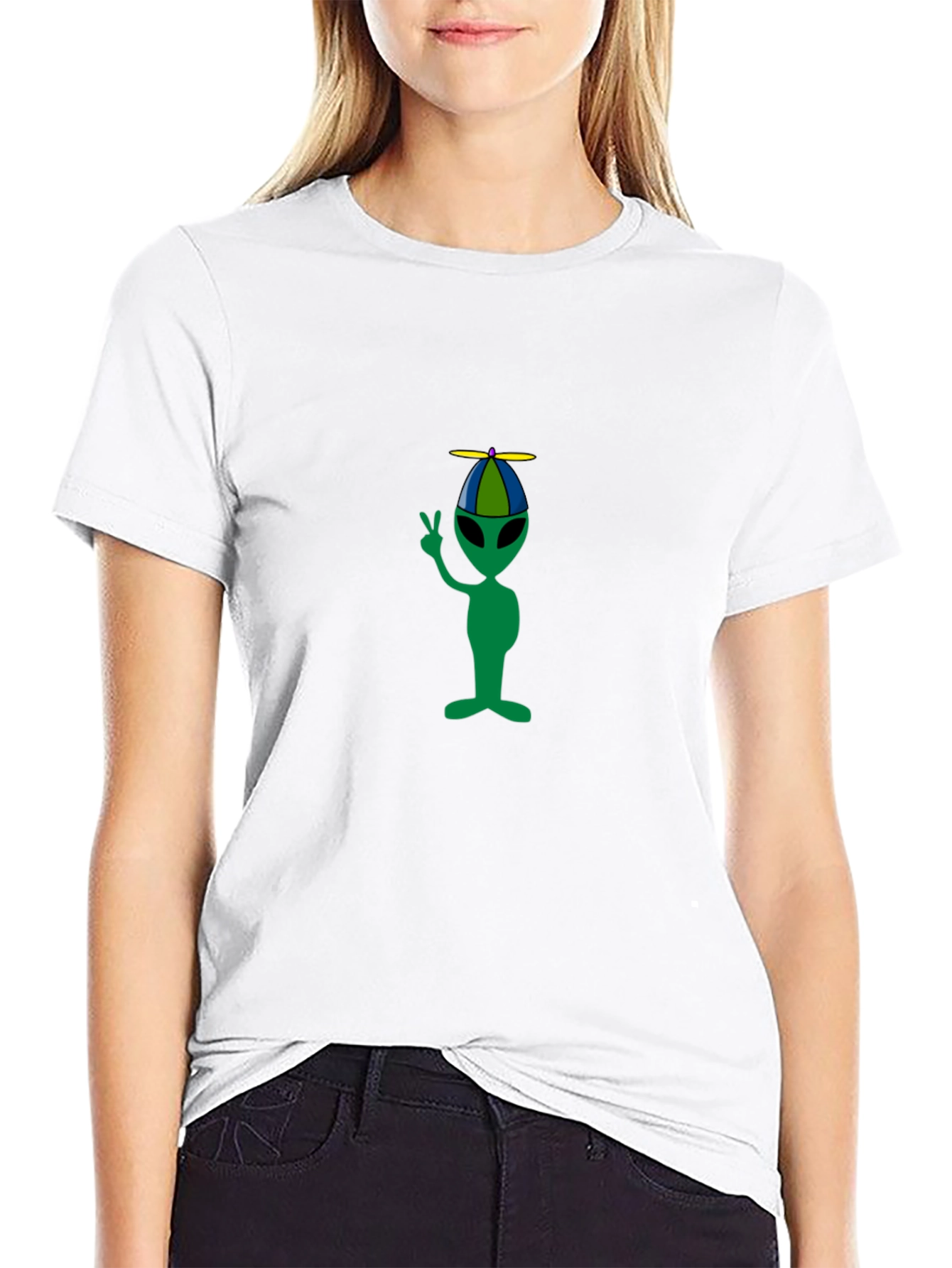 Alien Propeller Hat T-Shirt - Black