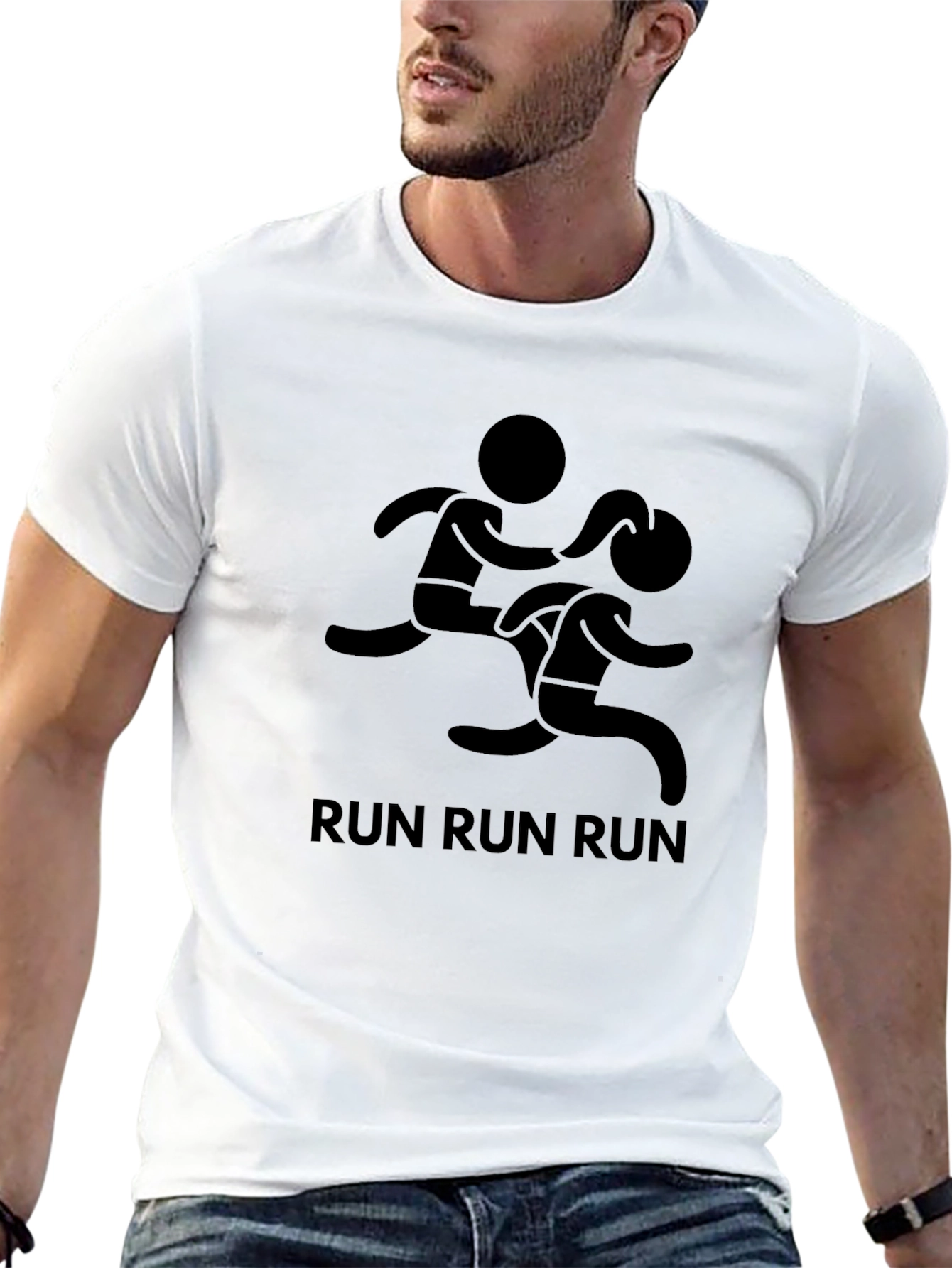 Run Graphic T-Shirt - Black Cotton Tee