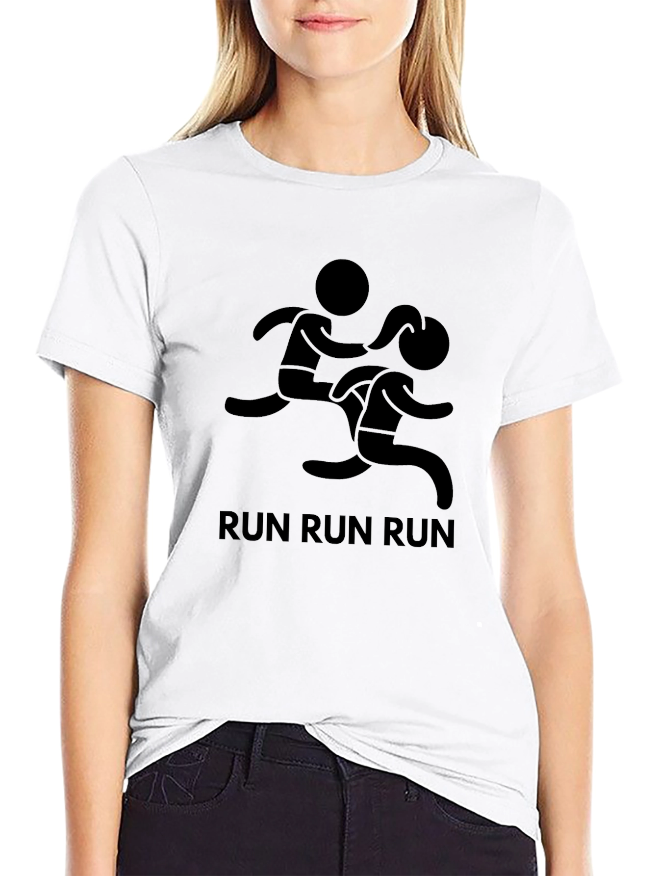 Run Graphic T-Shirt - Black Cotton Tee