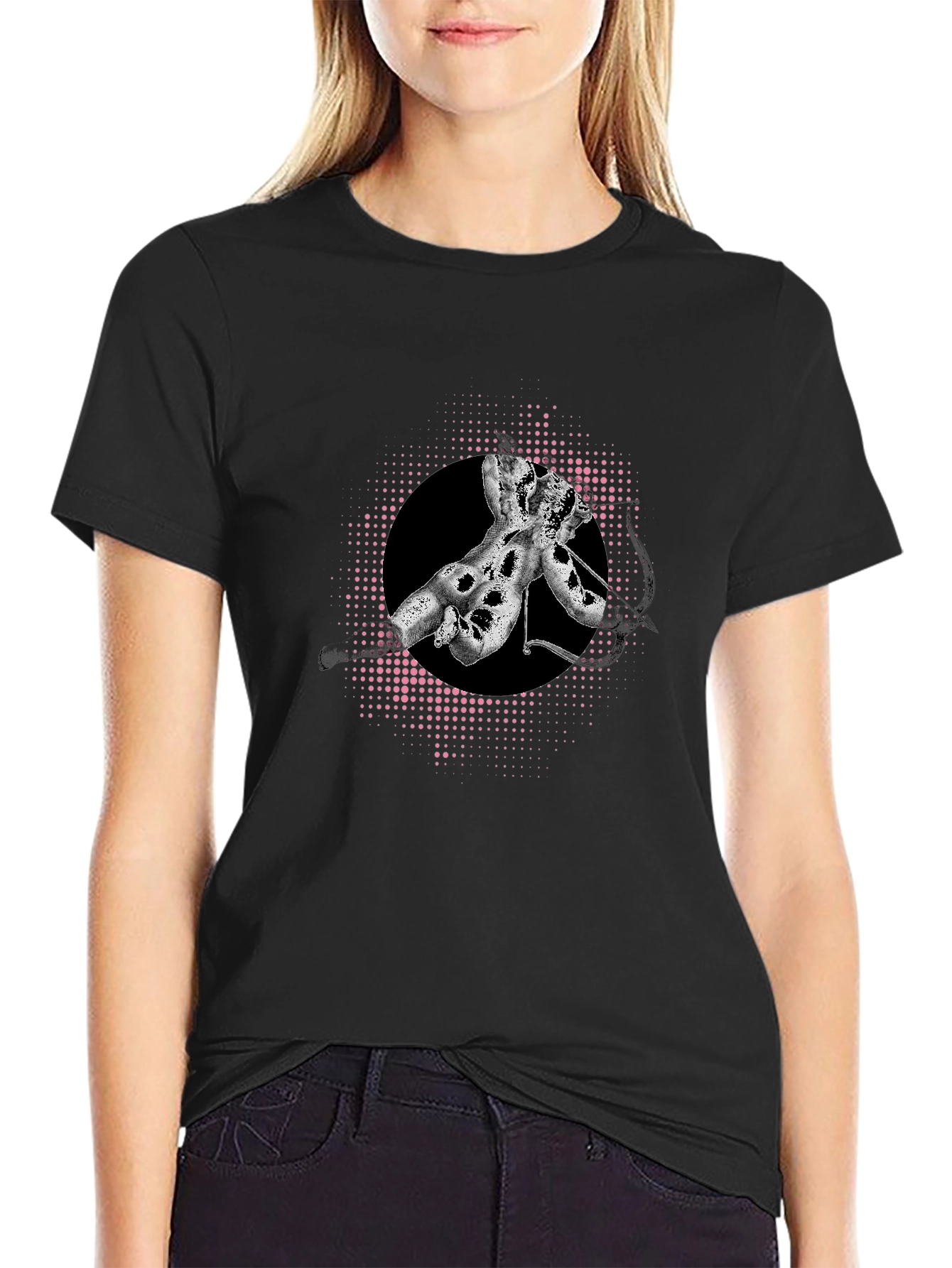 Abstract Graphic Tee - Stylish Mens Black T-Shirt
