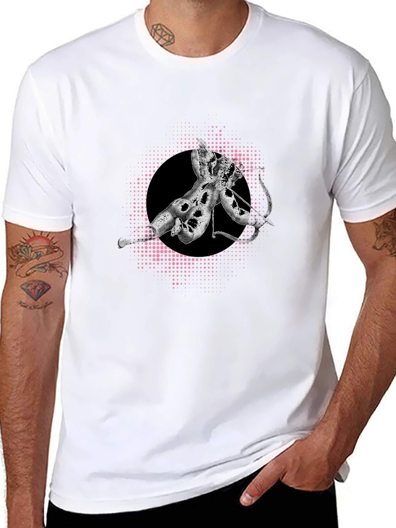 Abstract Graphic Tee - Stylish Mens Black T-Shirt