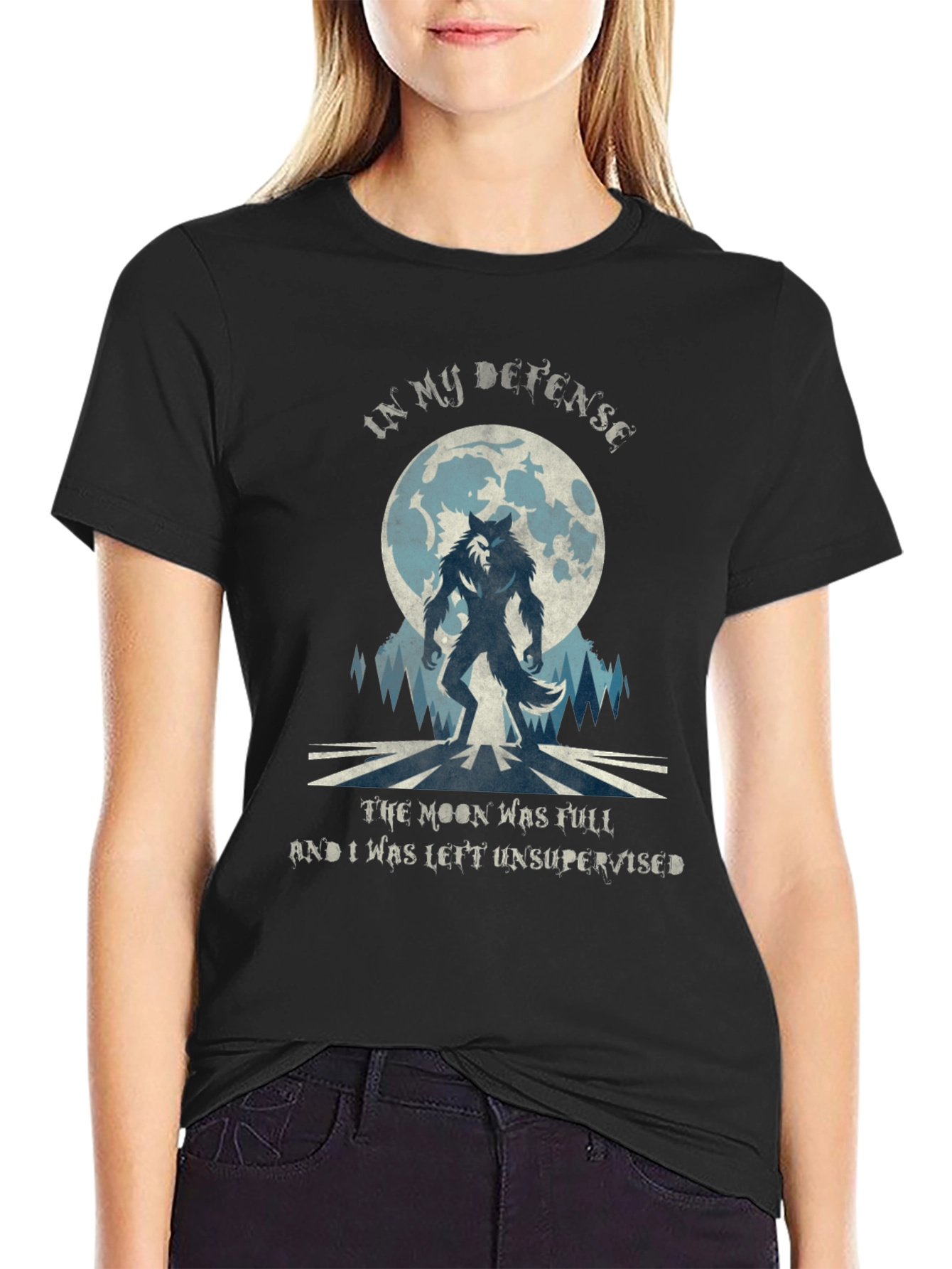 Werewolf Moon T-Shirt - In My Defense Funny Tee