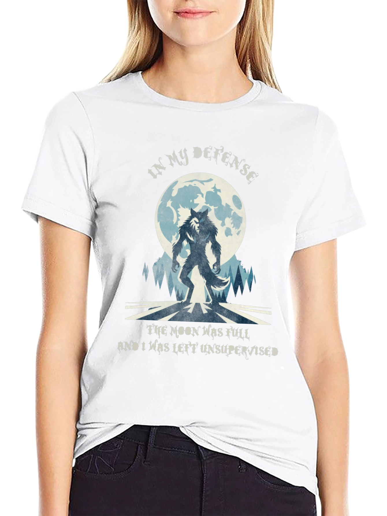 Werewolf Moon T-Shirt - In My Defense Funny Tee