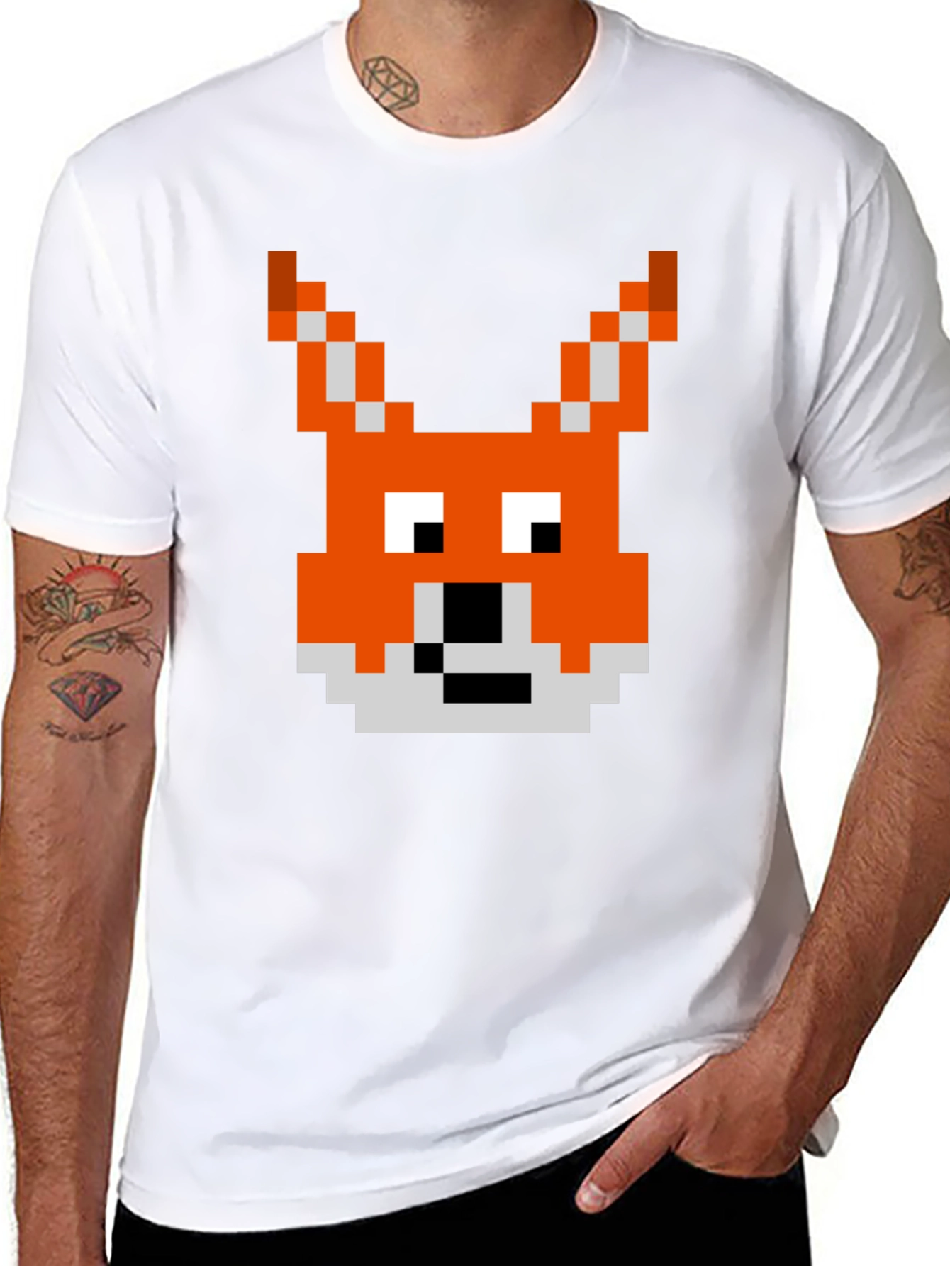 Pixel Fox Graphic Tee - Retro Gaming Style Shirt