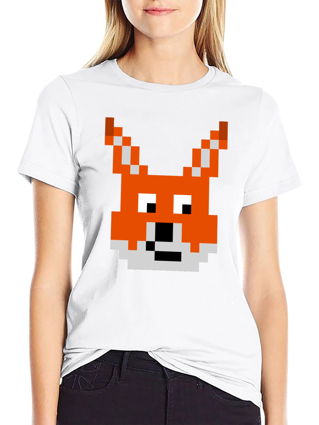 Pixel Fox Graphic Tee - Retro Gaming Style Shirt