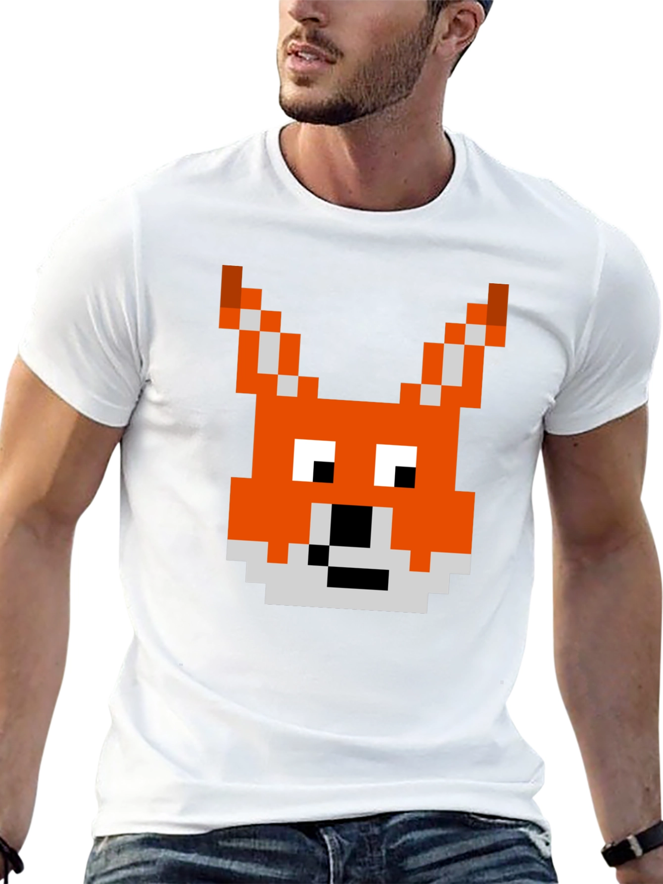 Pixel Fox Graphic Tee - Retro Gaming Style Shirt