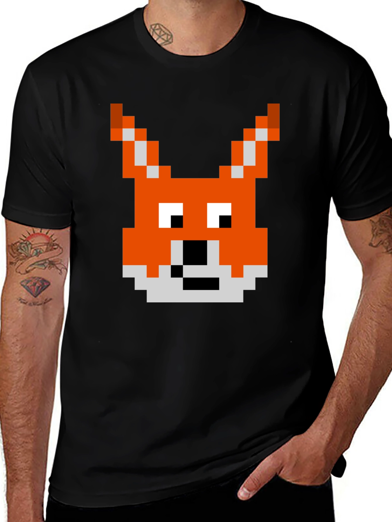 Pixel Fox Graphic Tee - Retro Gaming Style Shirt