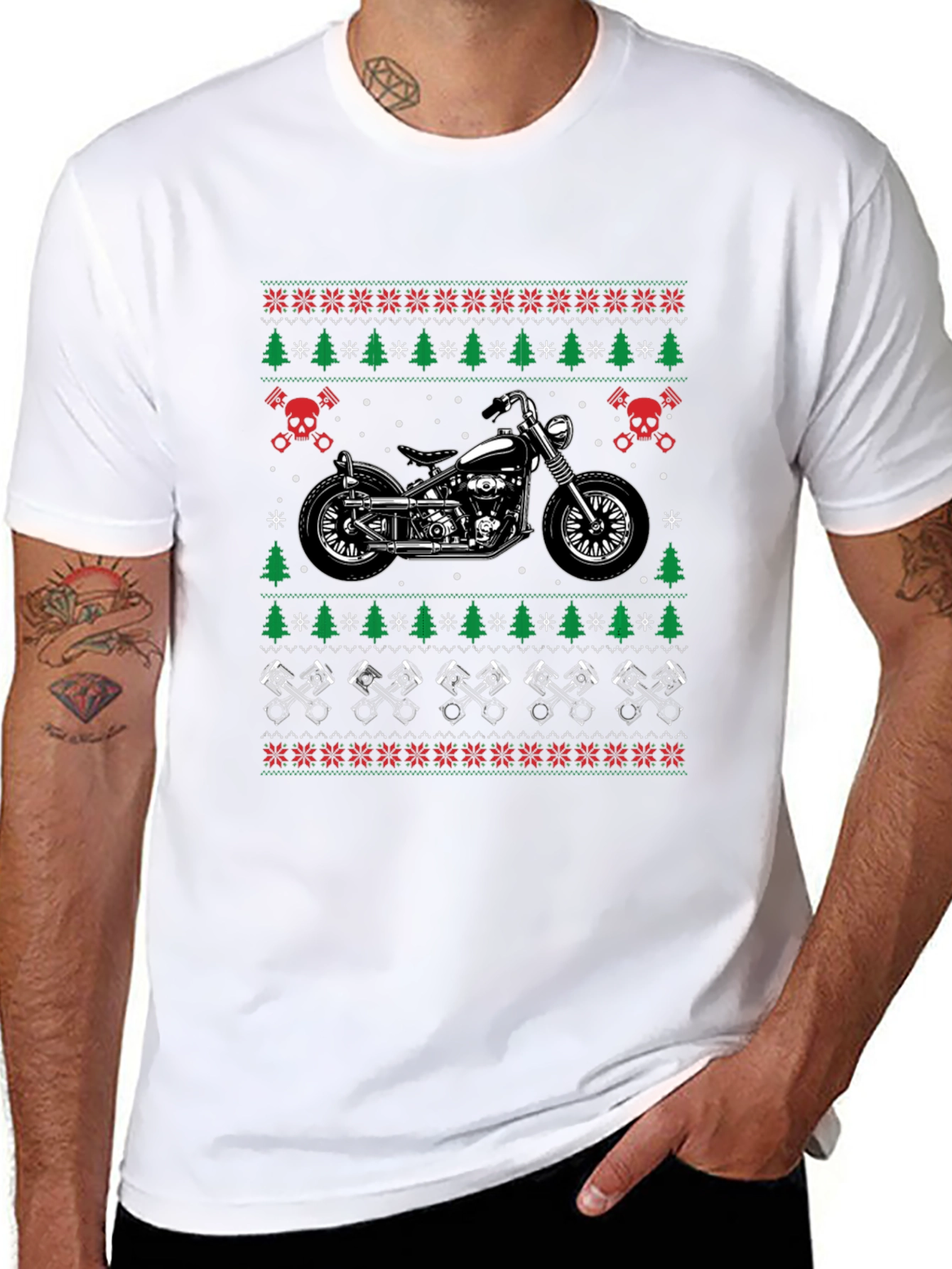 Motorcycle Ugly Christmas Sweater T-Shirt