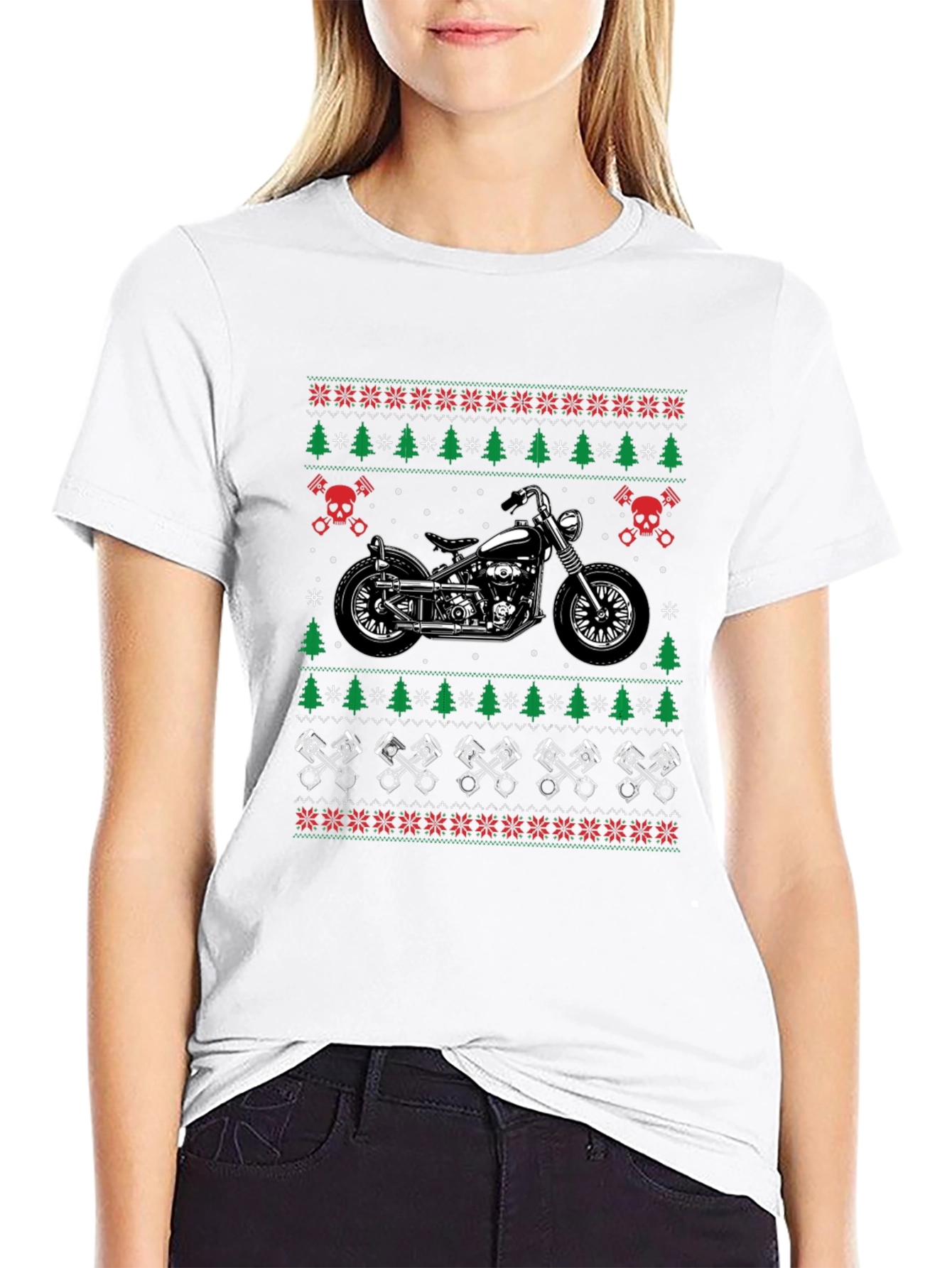 Motorcycle Ugly Christmas Sweater T-Shirt