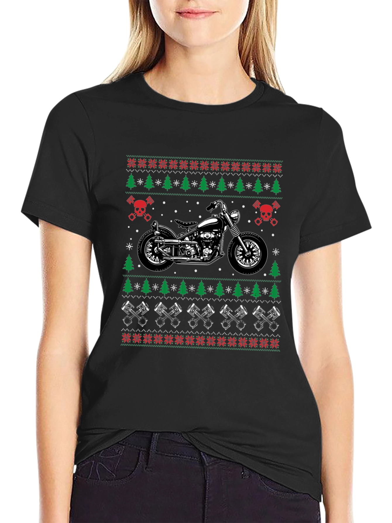 Motorcycle Ugly Christmas Sweater T-Shirt