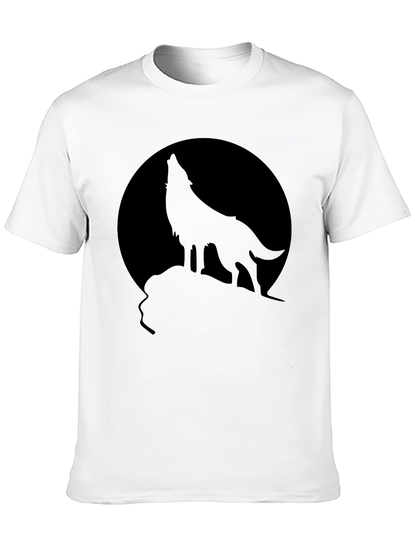 Black Wolf Howling at Moon T-Shirt