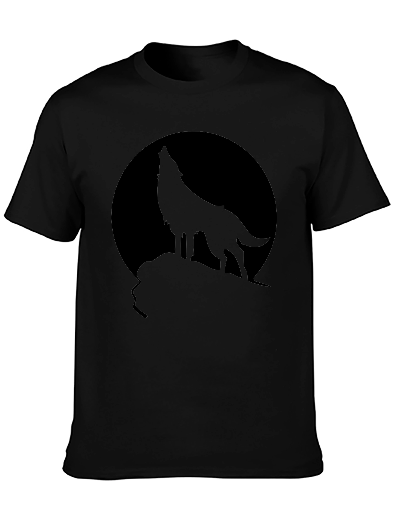 Black Wolf Howling at Moon T-Shirt