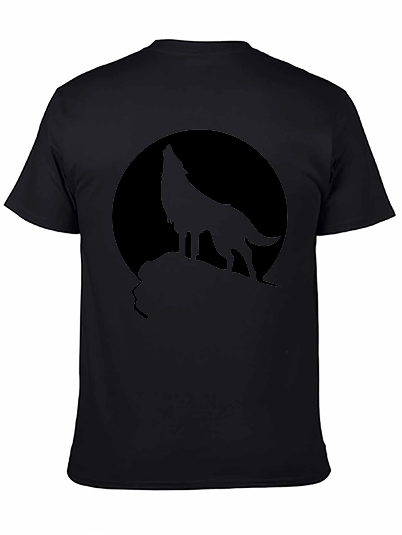 Black Wolf Howling at Moon T-Shirt