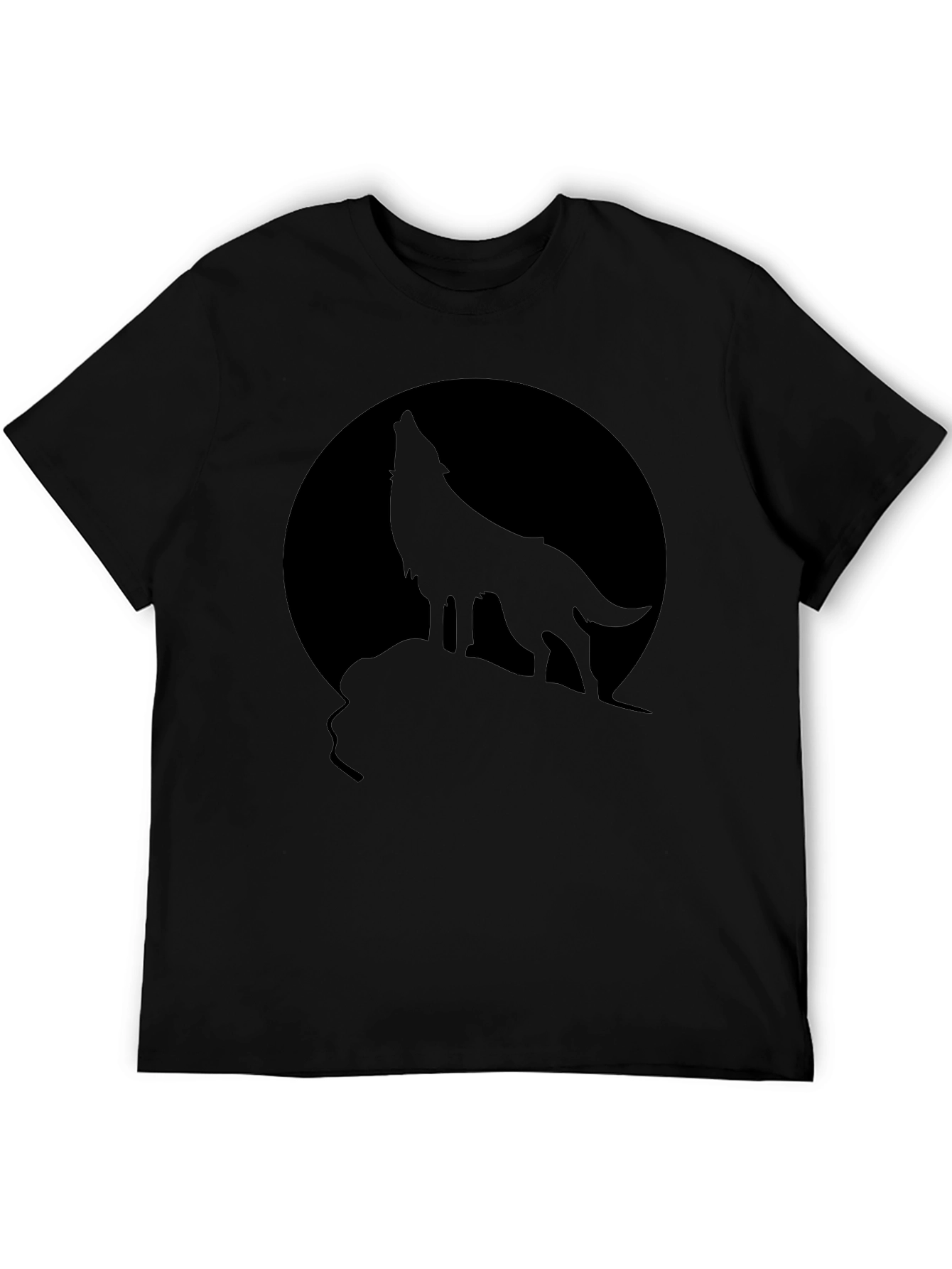 Black Wolf Howling at Moon T-Shirt