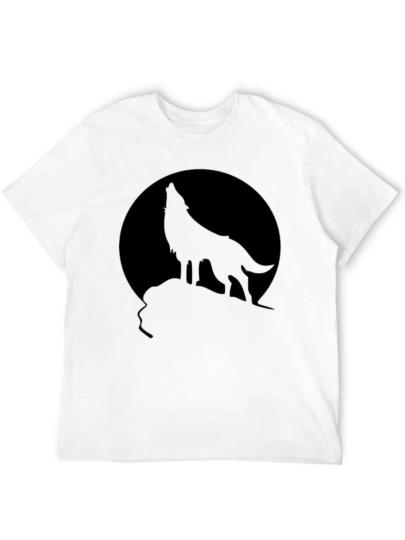 Black Wolf Howling at Moon T-Shirt