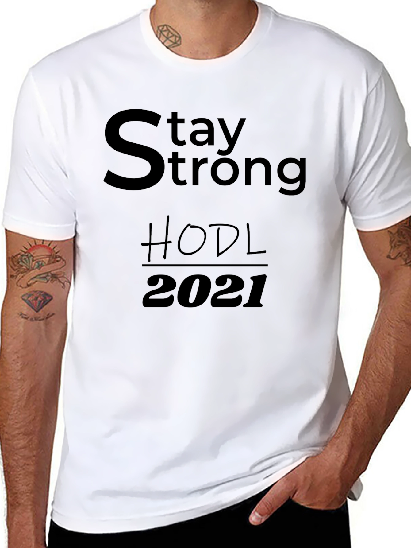Stay Strong HODL 2021 Black T-Shirt