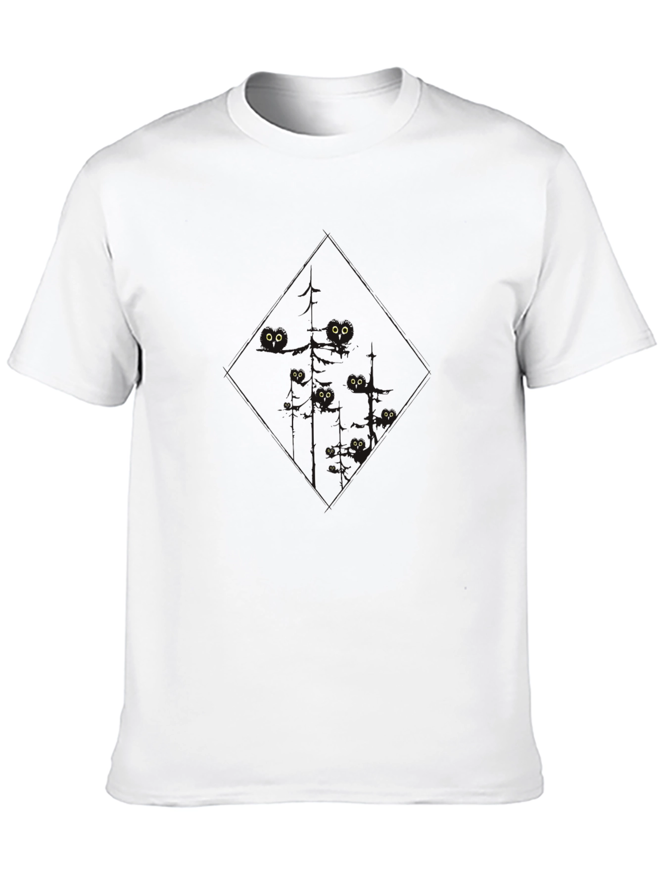 Mens Black Cat Eyes T-Shirt - Soft & Stylish