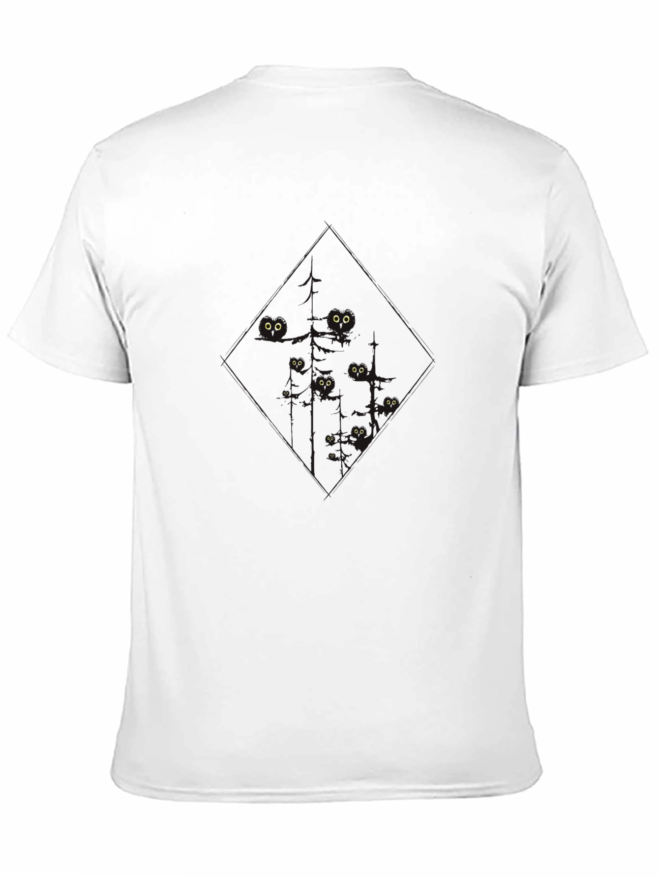 Mens Black Cat Eyes T-Shirt - Soft & Stylish