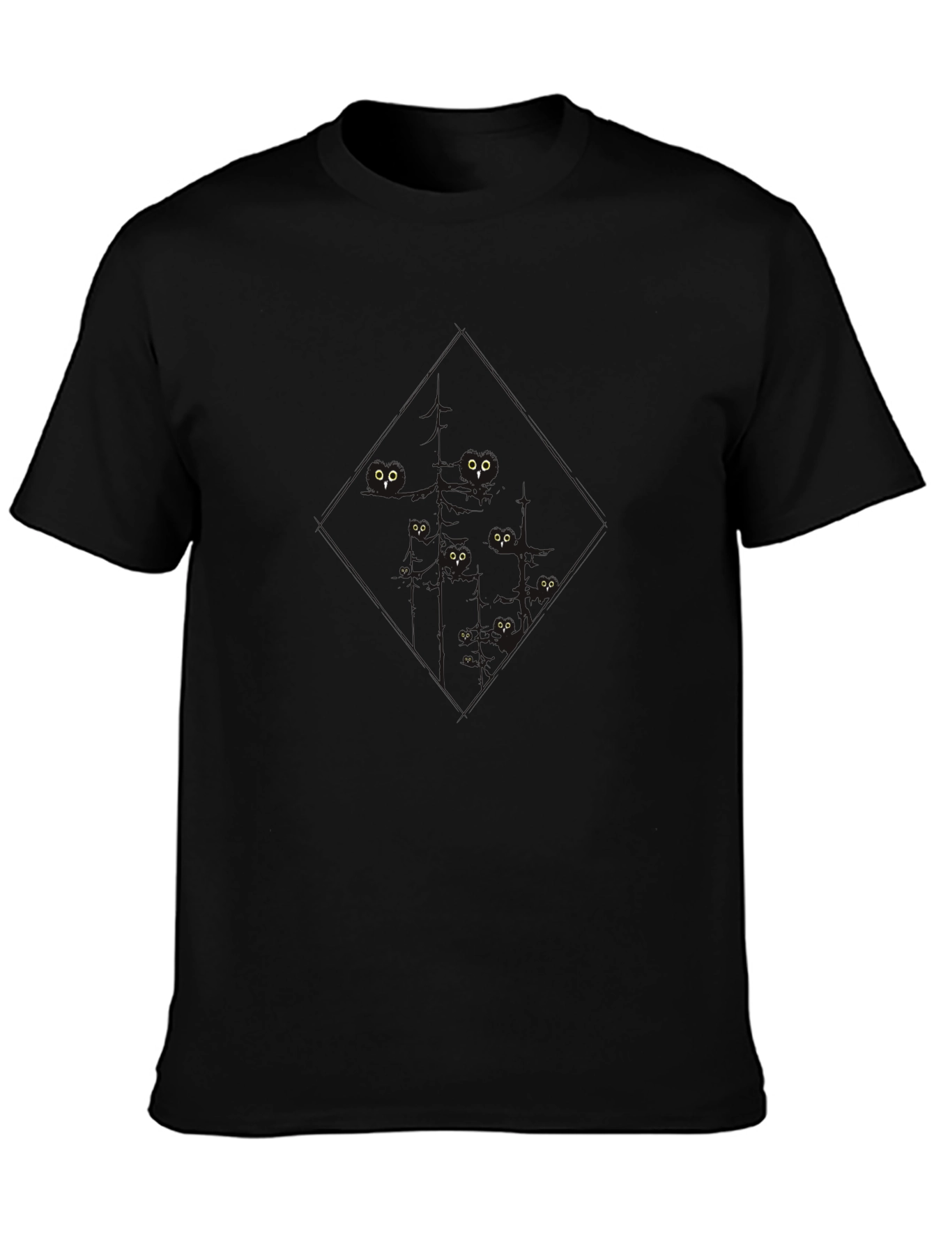 Mens Black Cat Eyes T-Shirt - Soft & Stylish