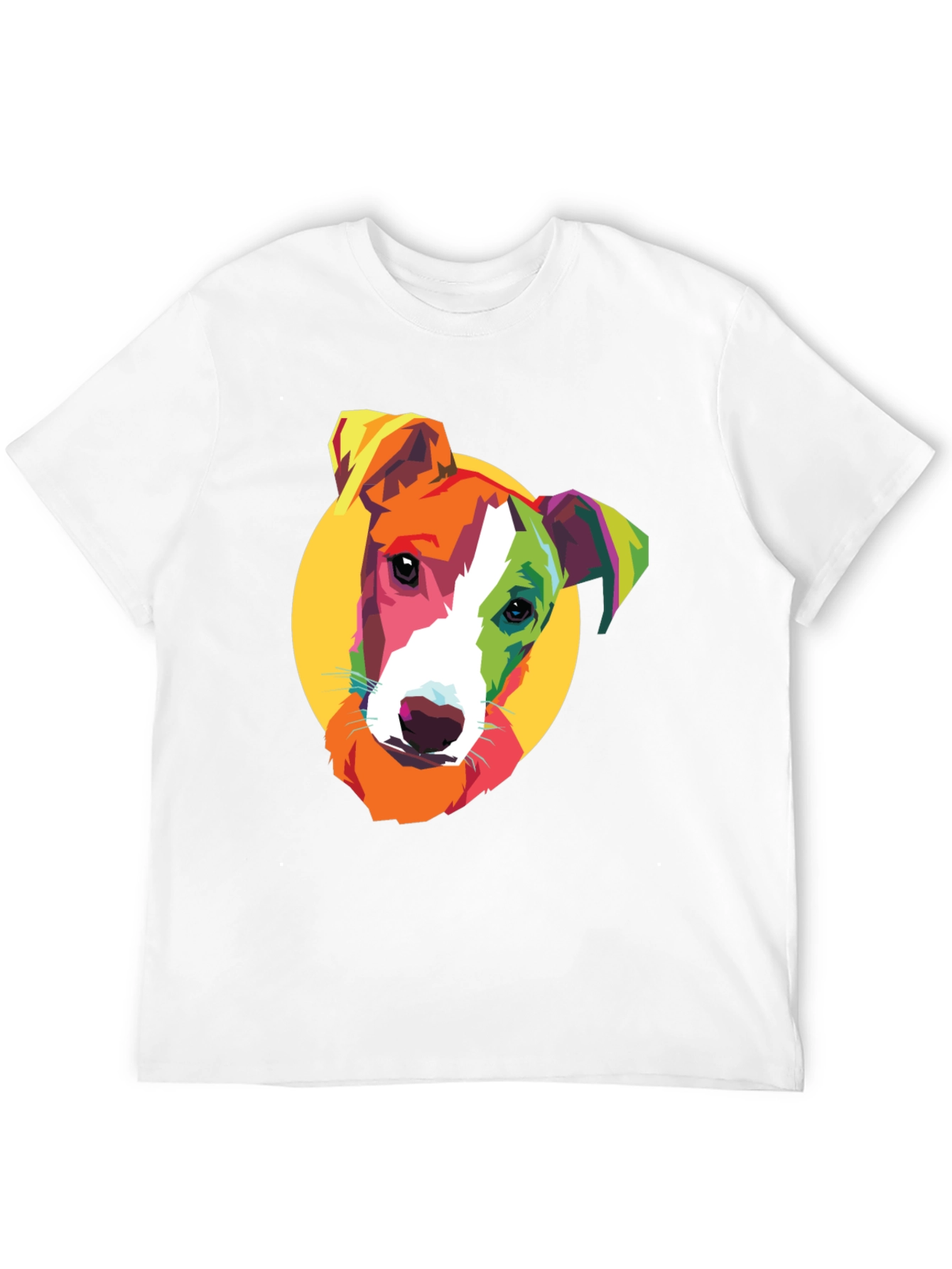 Pop Art Dog Graphic Tee - Black Cotton T-Shirt