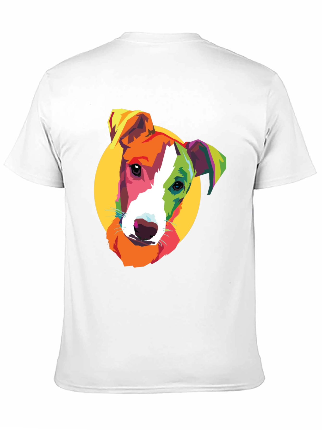 Pop Art Dog Graphic Tee - Black Cotton T-Shirt