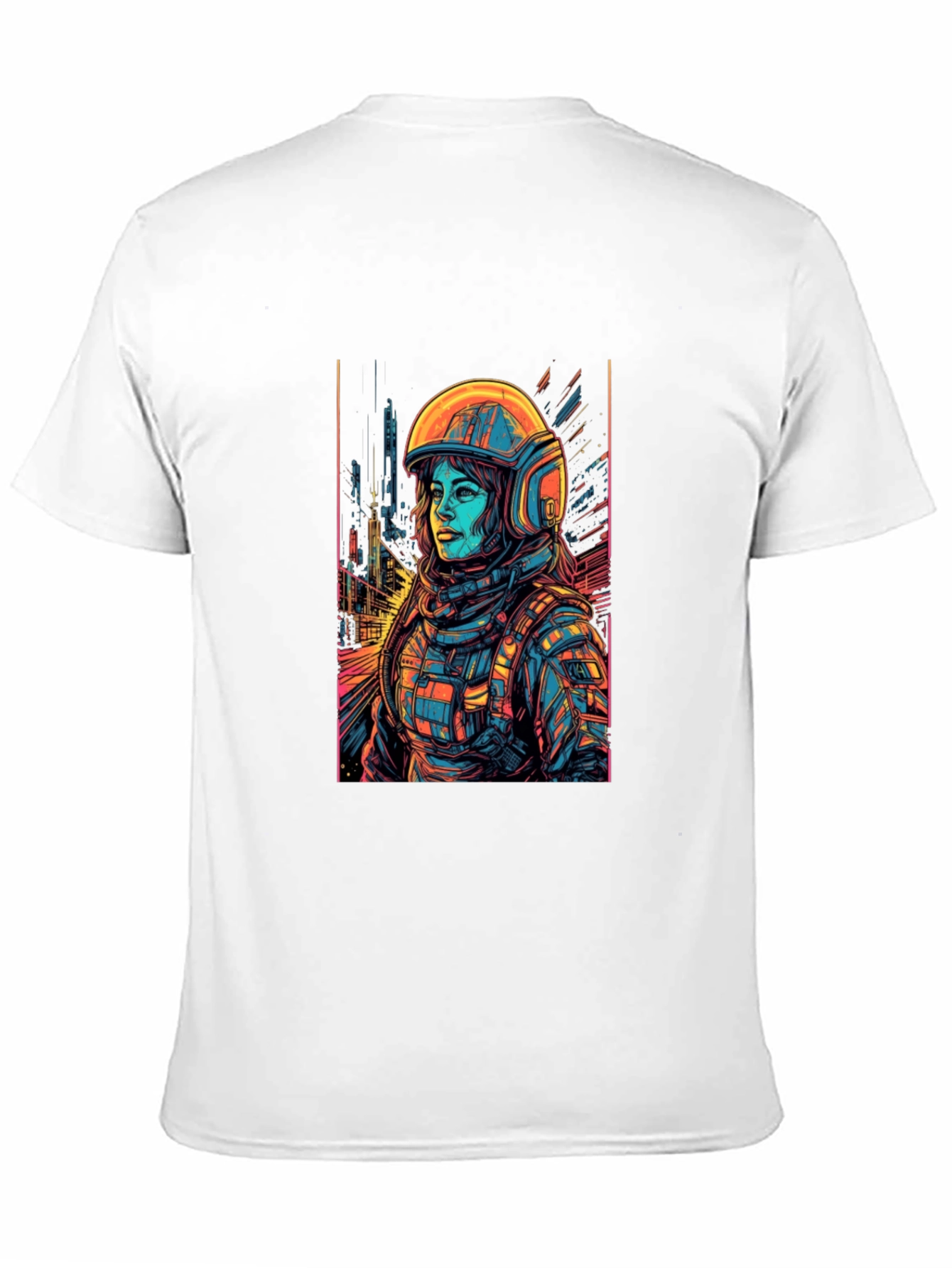 Sci-Fi Astronaut Graphic Tee - Black Cotton Comfort