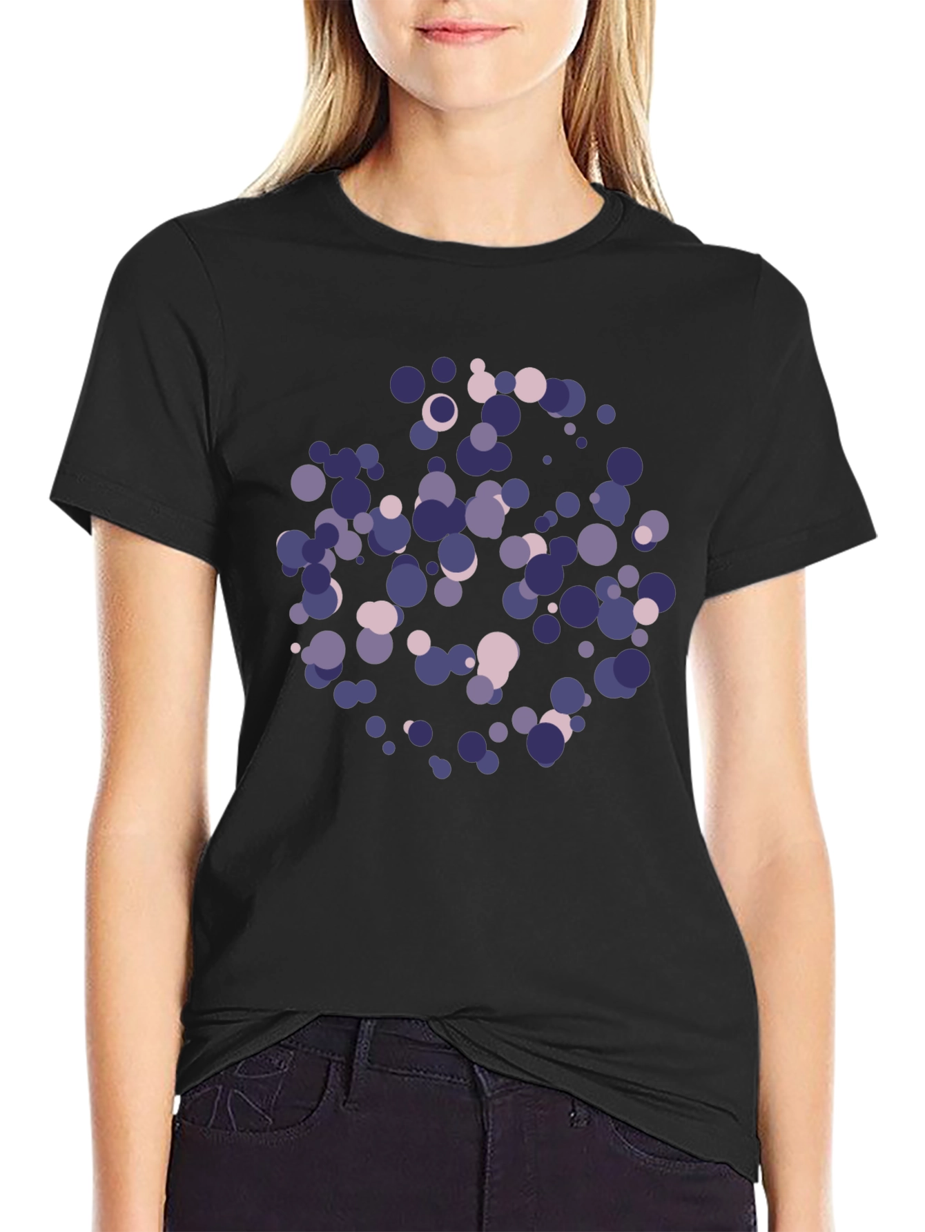 Abstract Dots Black T-Shirt
