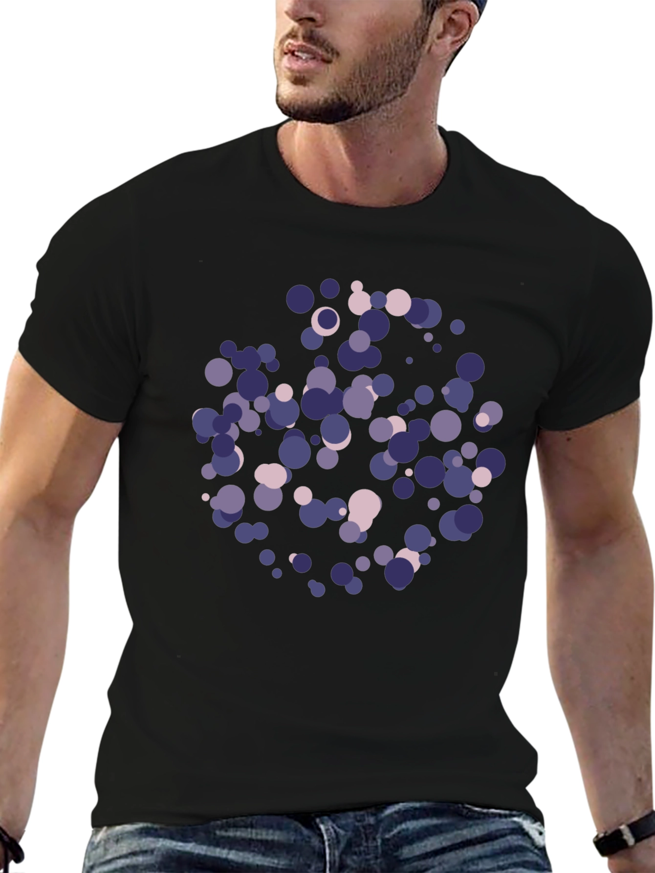 Abstract Dots Black T-Shirt