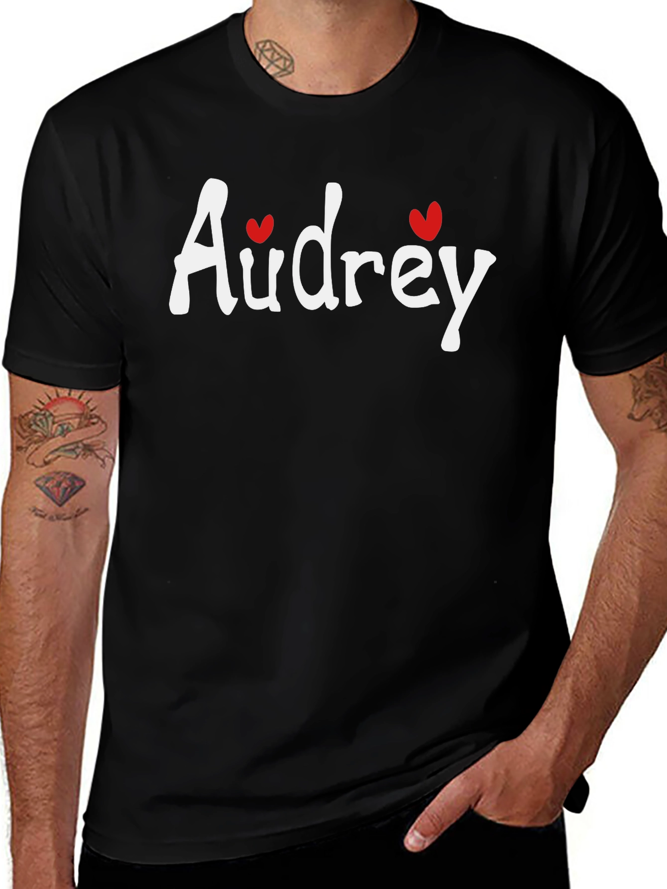 Audrey Heart Graphic Black T-Shirt