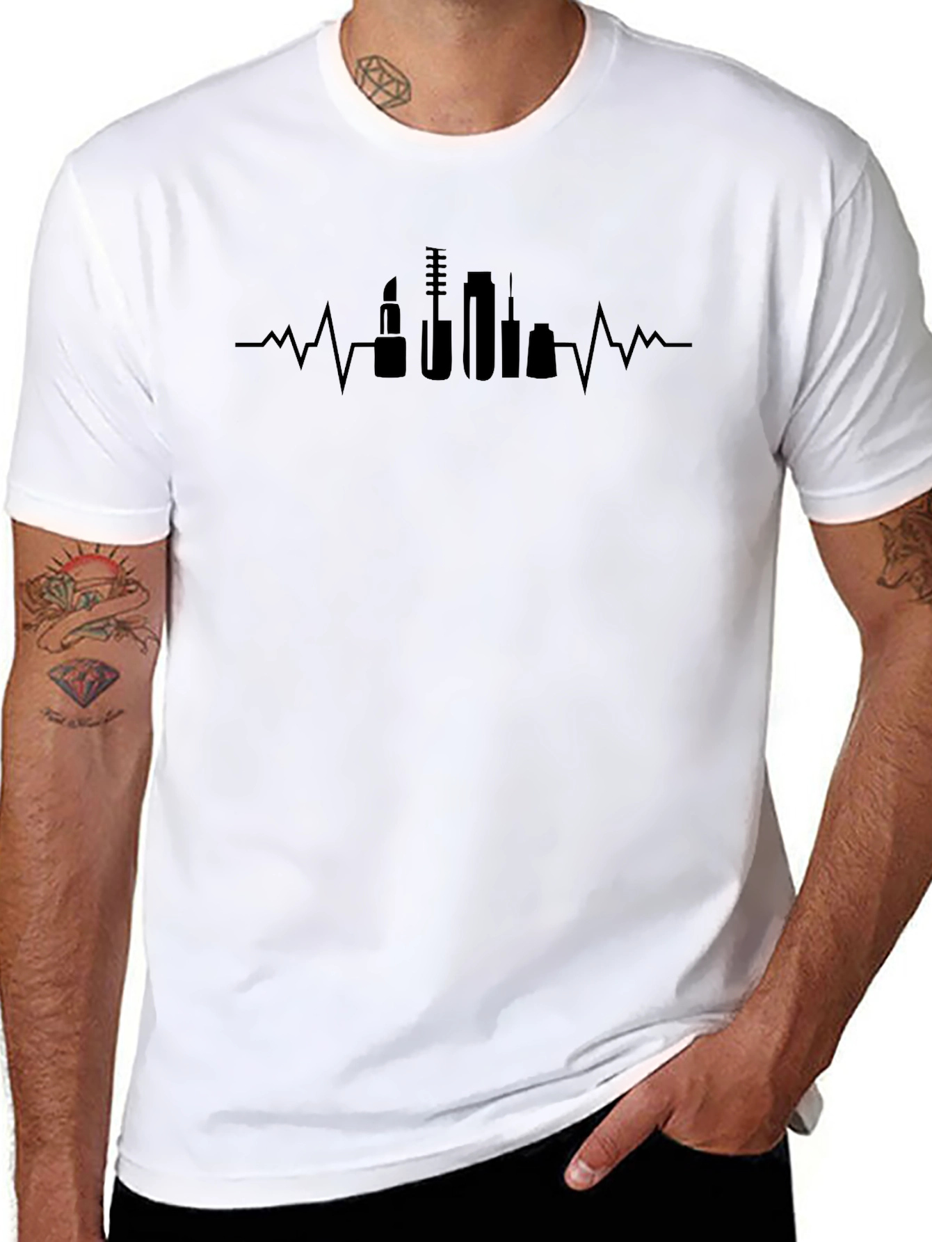 Makeup Heartbeat T-Shirt - Beauty Lover Tee