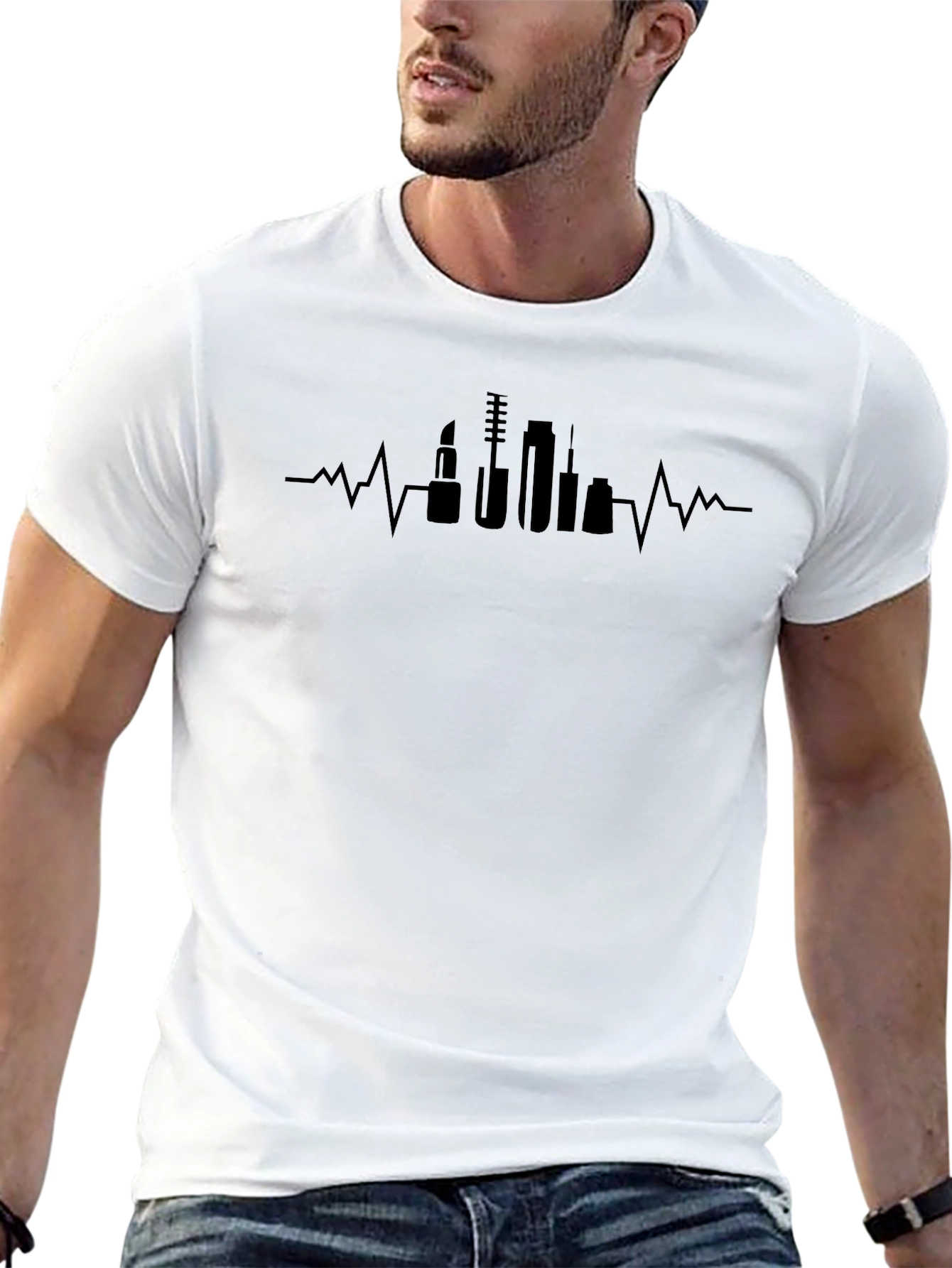 Makeup Heartbeat T-Shirt - Beauty Lover Tee