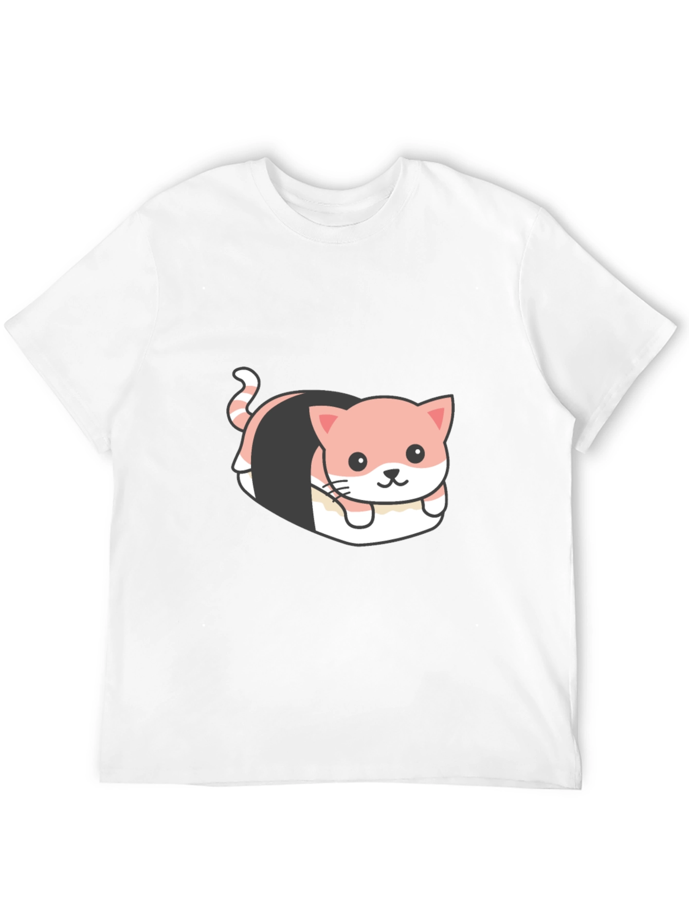 Sushi Cat Graphic Tee - Quirky Black T-Shirt