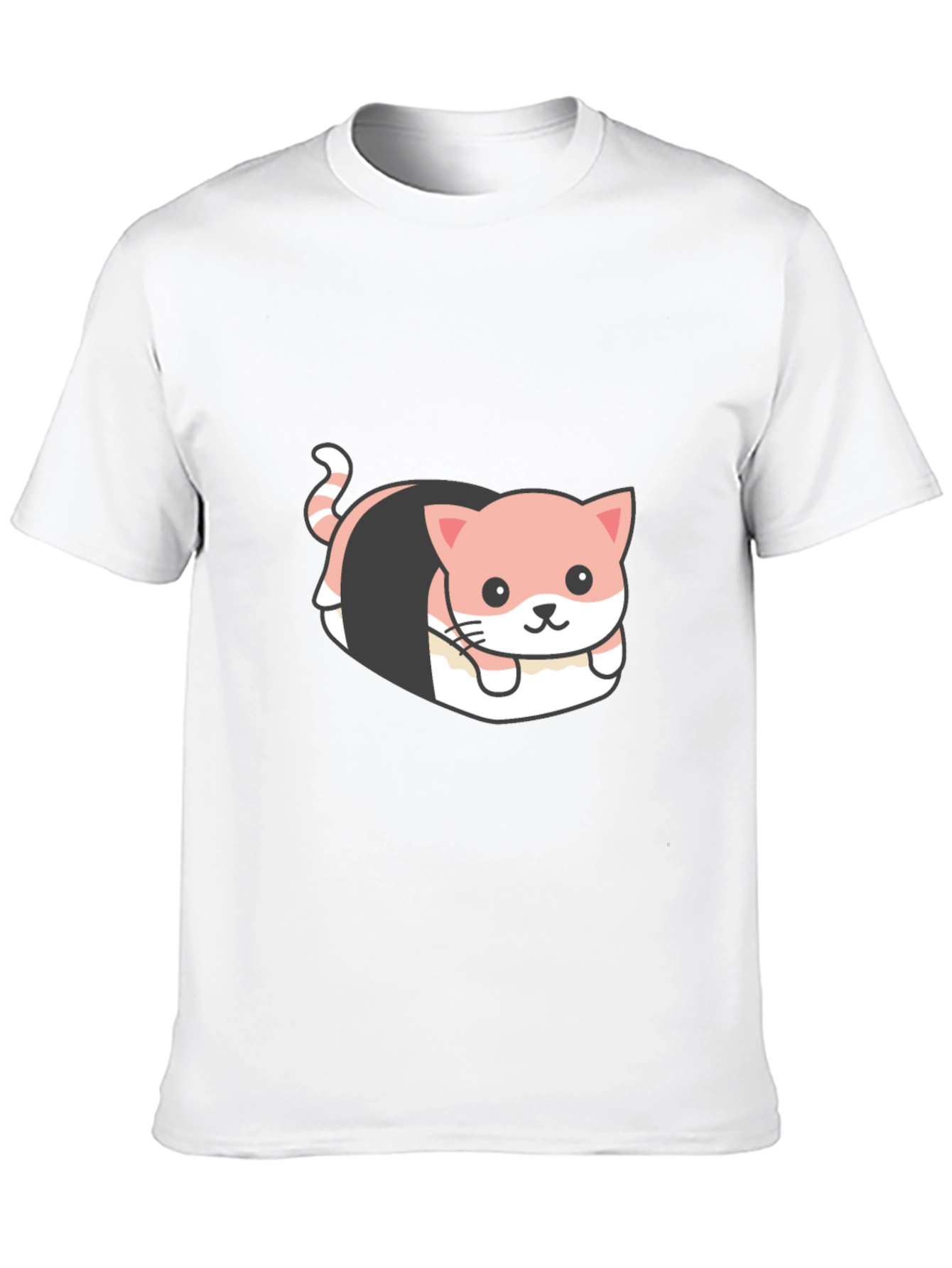 Sushi Cat Graphic Tee - Quirky Black T-Shirt