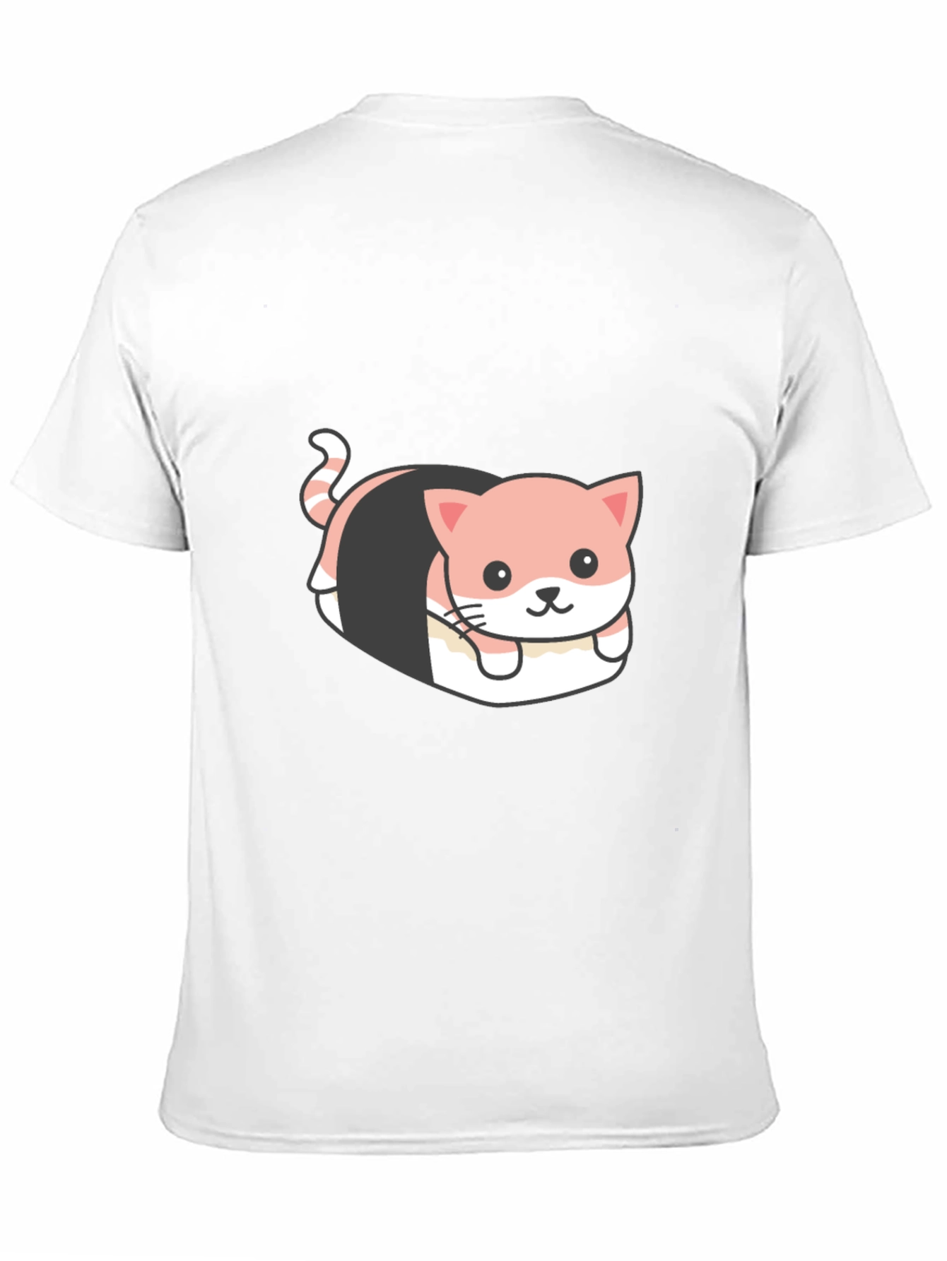 Sushi Cat Graphic Tee - Quirky Black T-Shirt