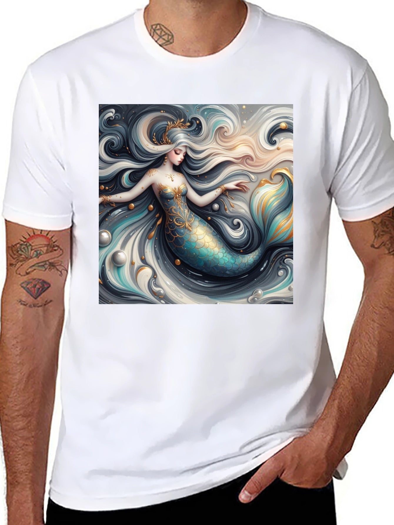 Mermaid Graphic Tee - Stylish Fantasy Print