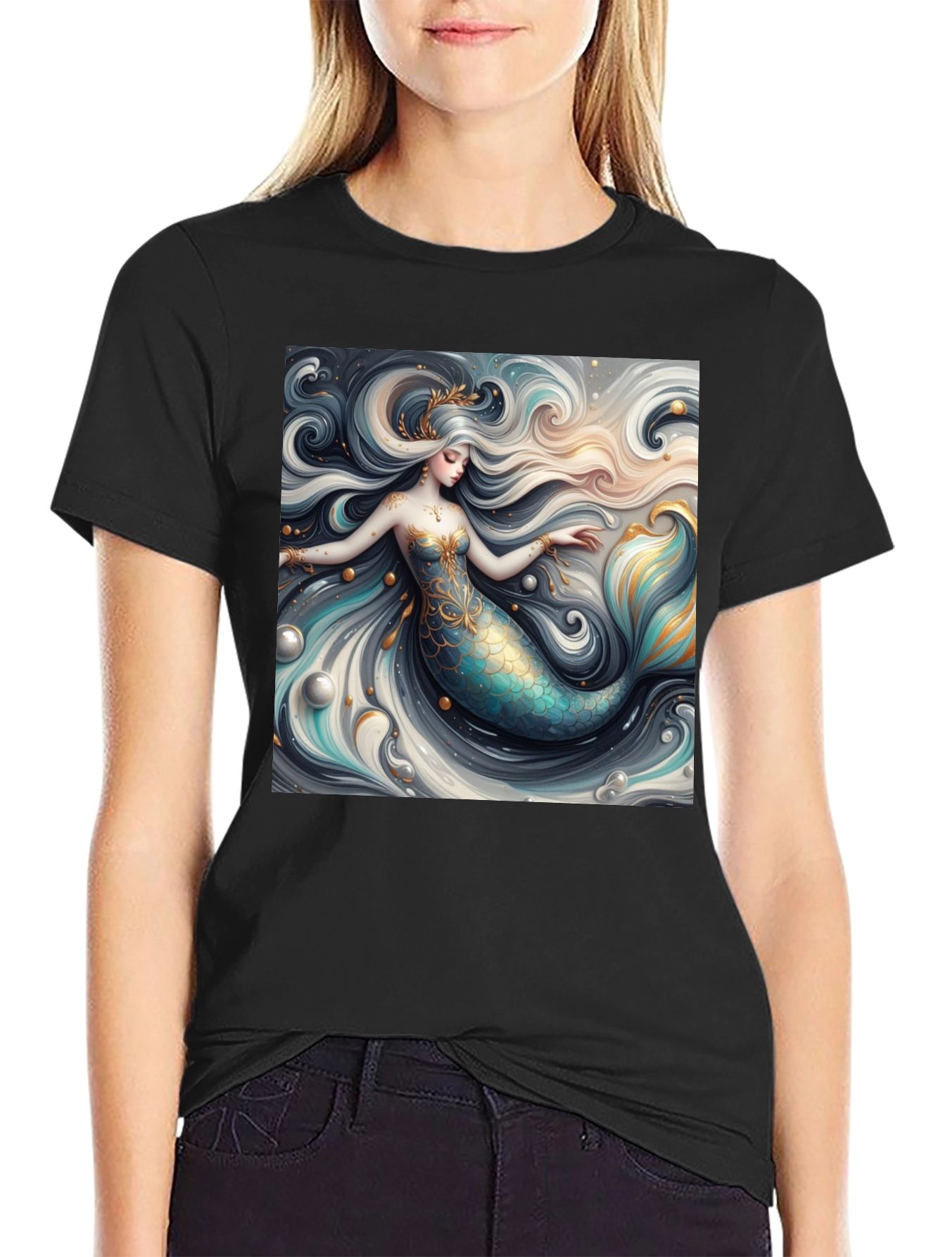 Mermaid Graphic Tee - Stylish Fantasy Print