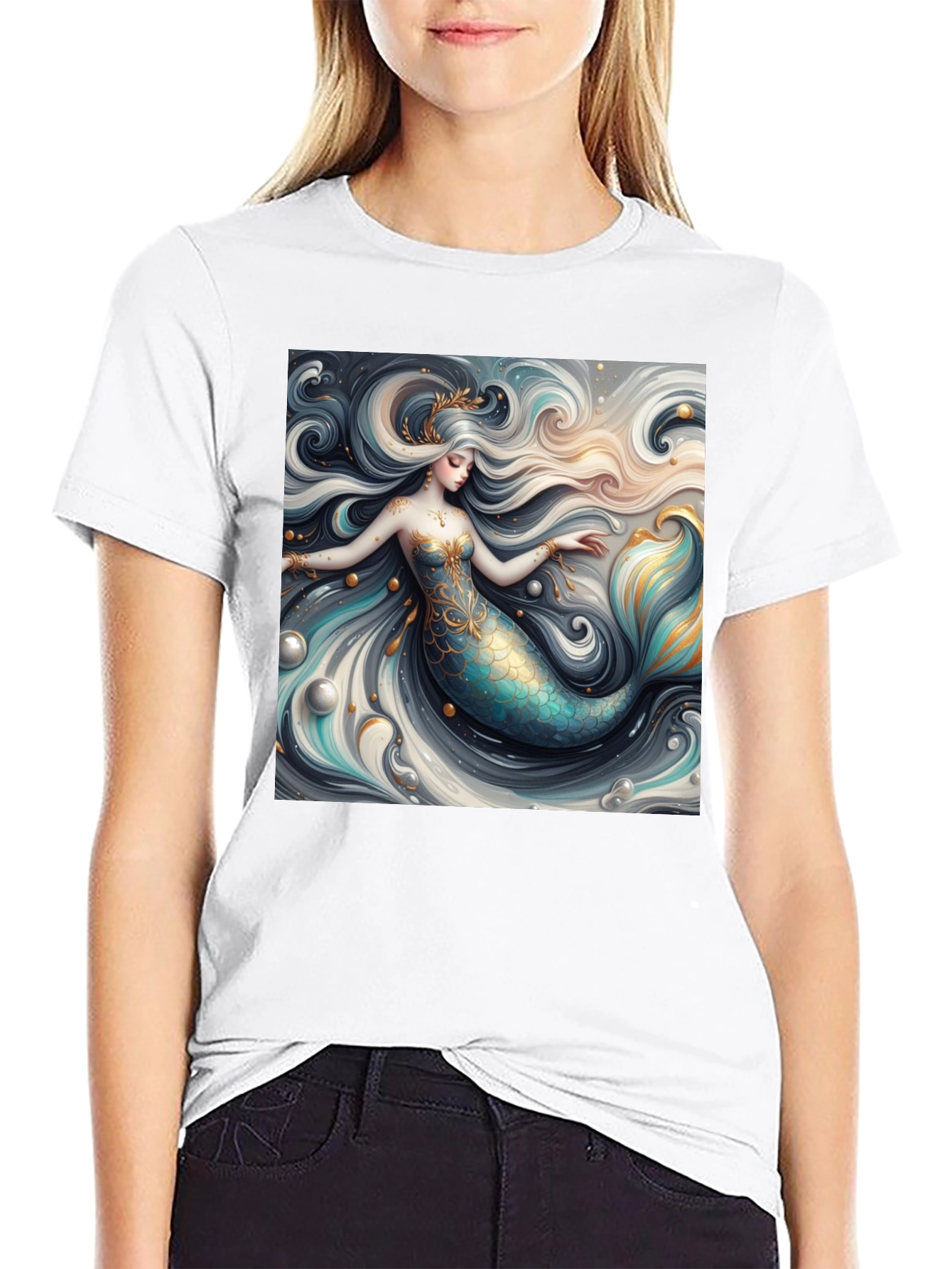 Mermaid Graphic Tee - Stylish Fantasy Print