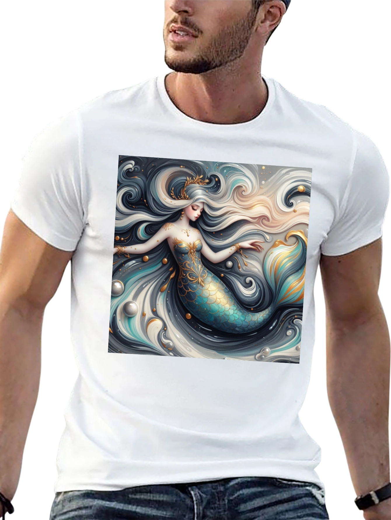 Mermaid Graphic Tee - Stylish Fantasy Print