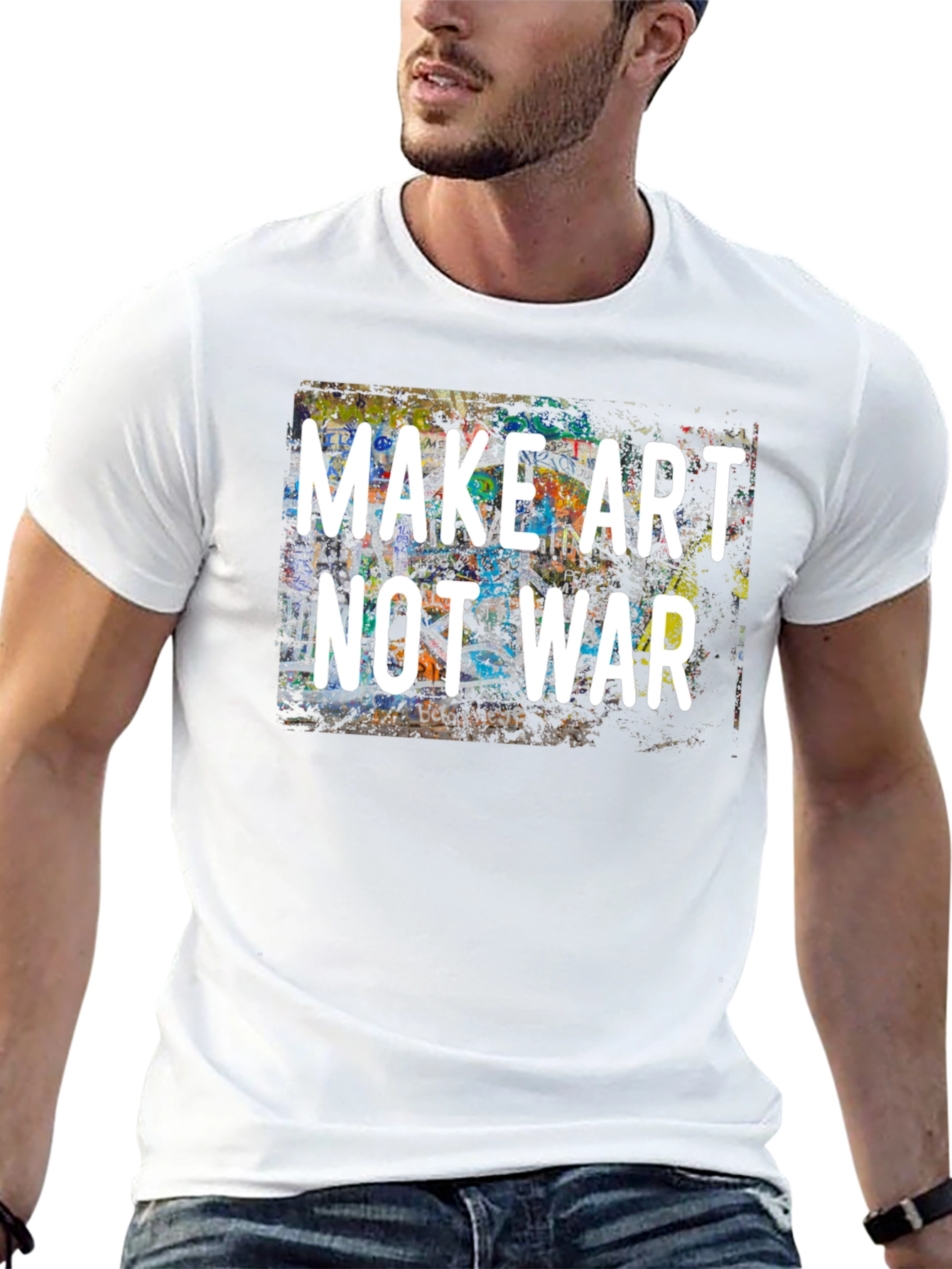 Make Art Not War Graphic Tee - Black