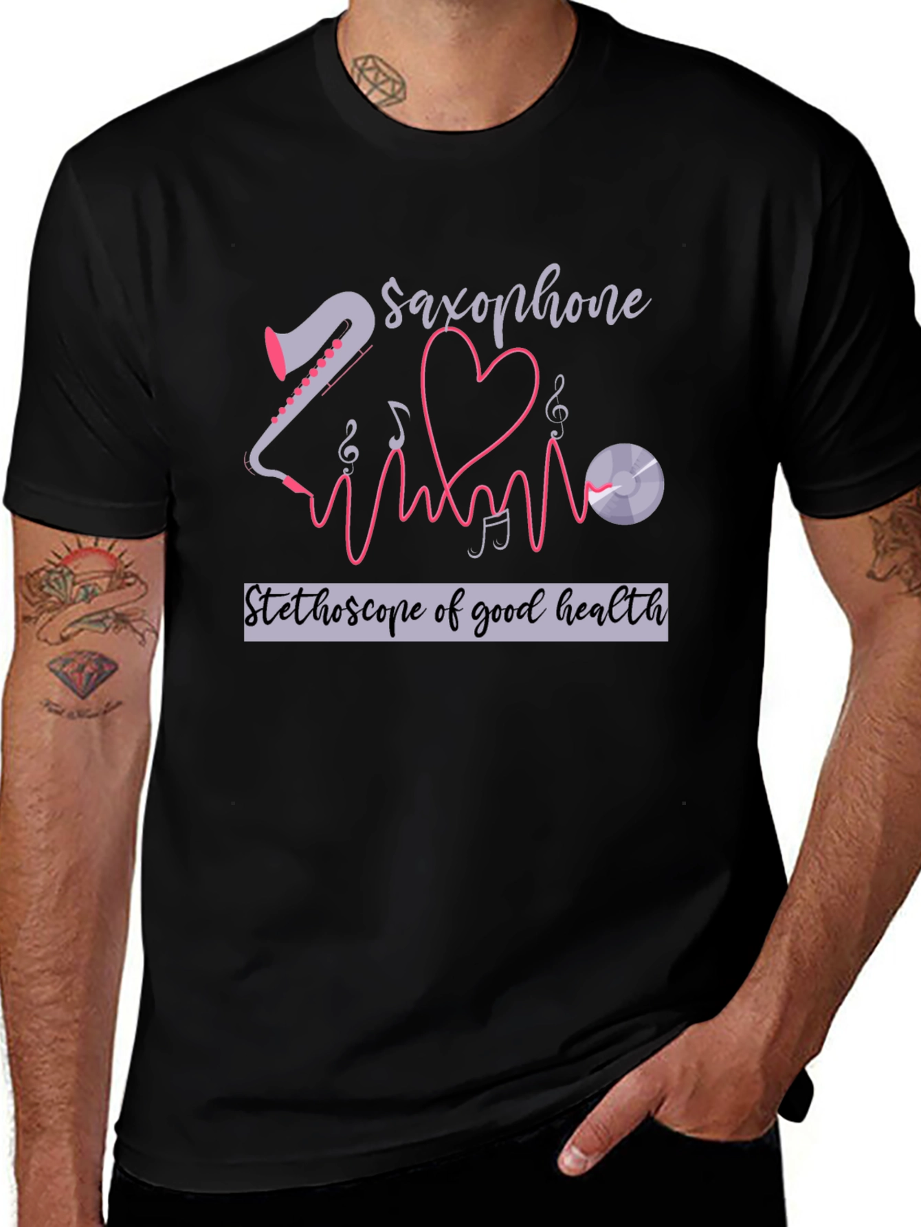 Saxophone Stethoscope Health T-Shirt