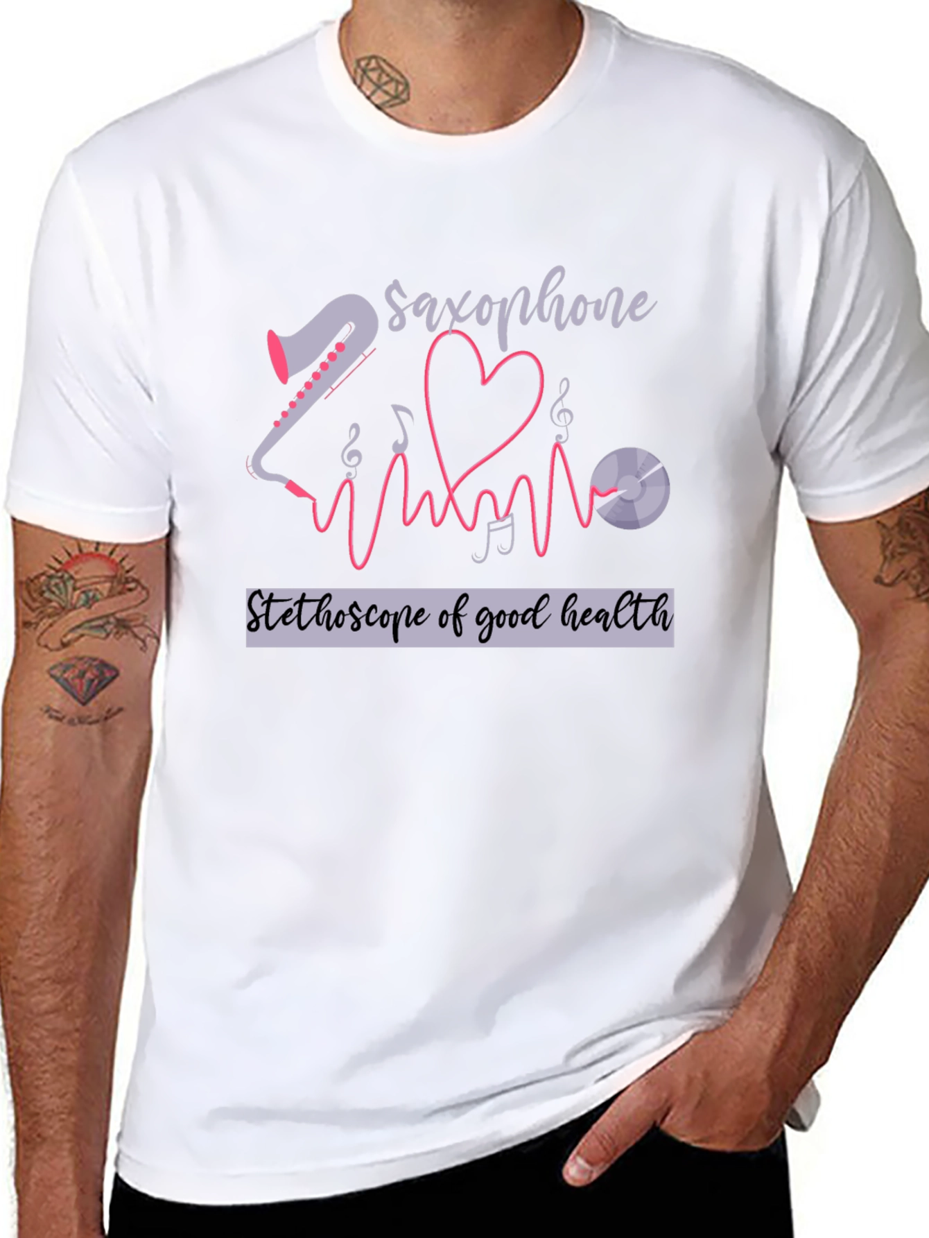 Saxophone Stethoscope Health T-Shirt